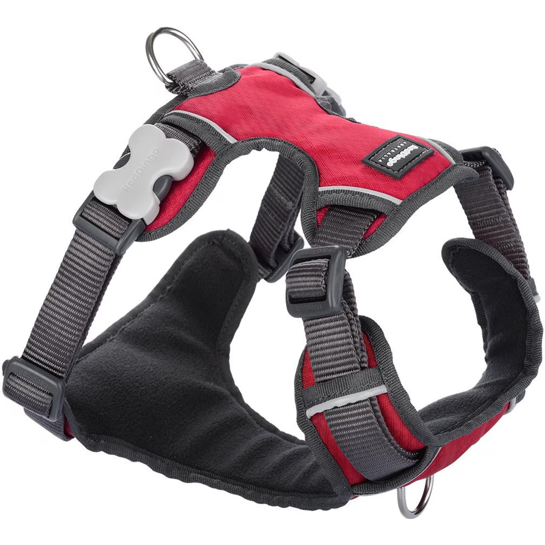 Red Dingo Red Dingo Padded Dog Harness, Red, Extra Large