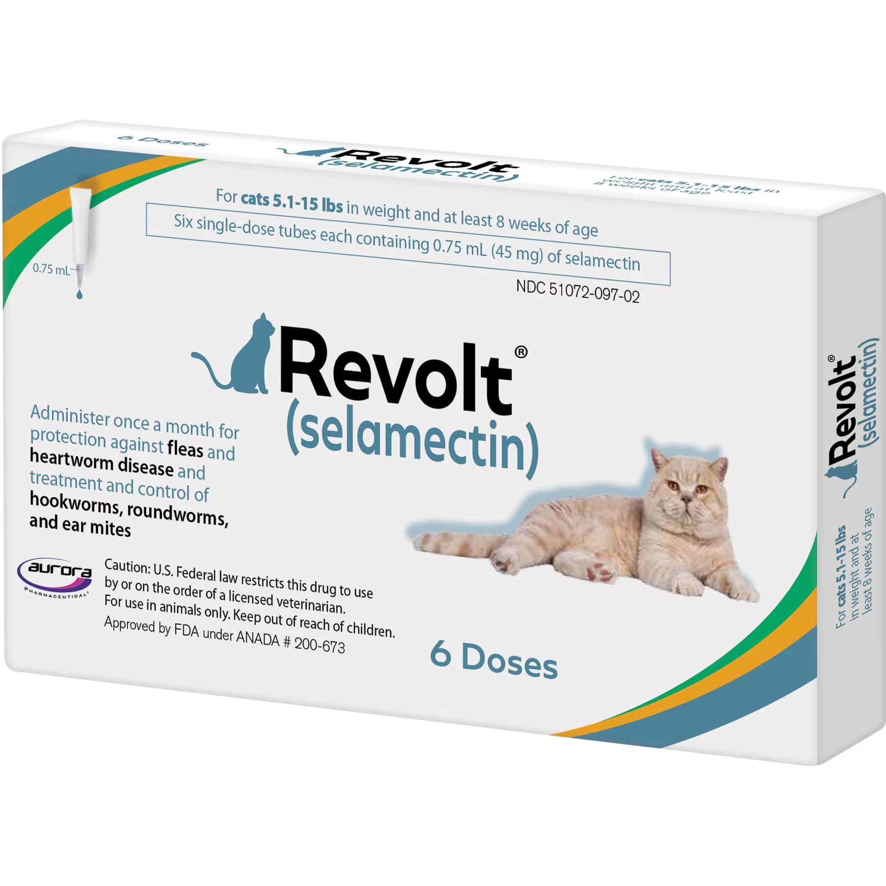 Revolt Topical Solution for Cats, 5.1-15 lbs, (Blue Box), 3 Doses (3-mos. supply) — view 2