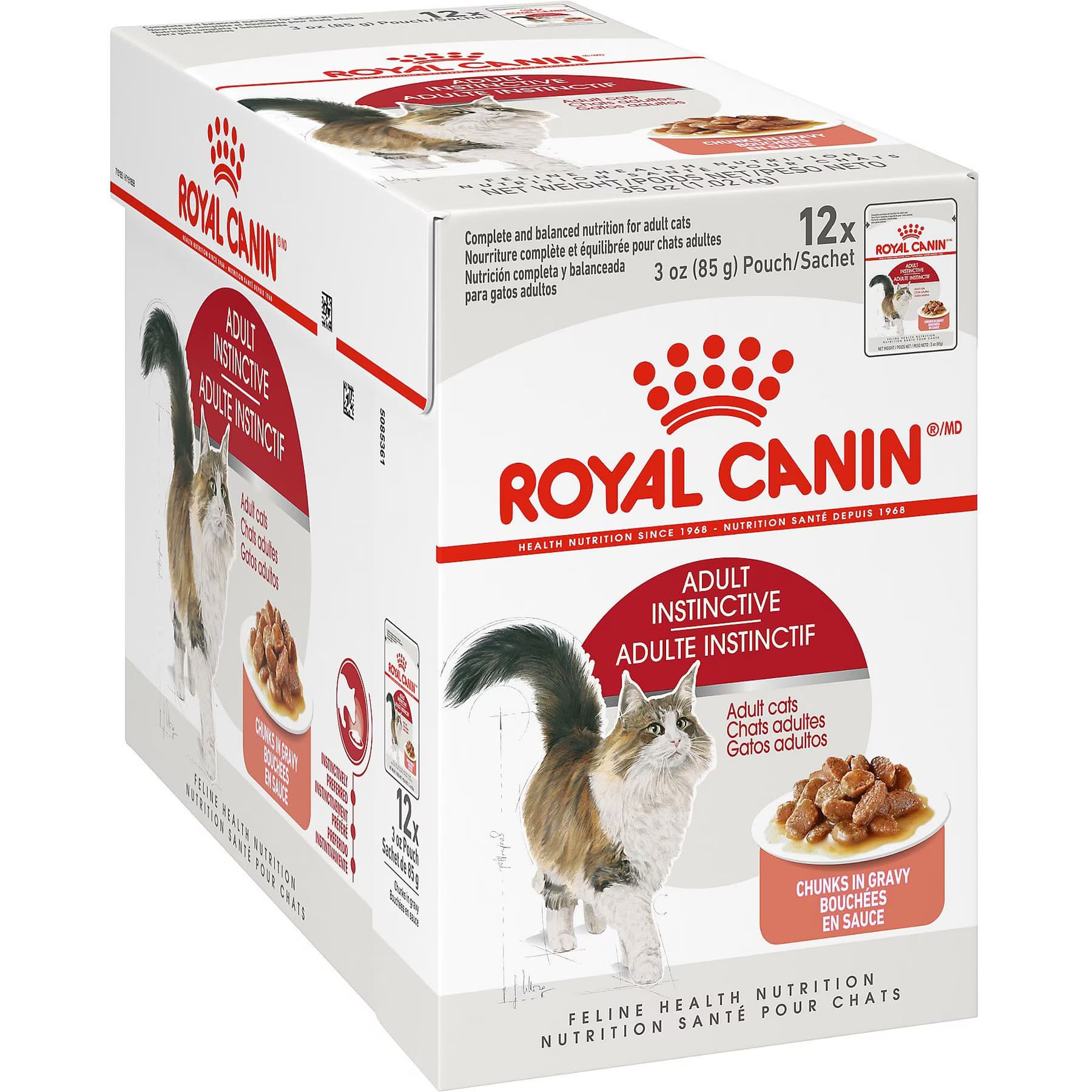 Royal Canin Royal Canin Feline Health Nutrition Adult Instinctive Chunks in Gravy Cat Food Pouch, 3-oz
