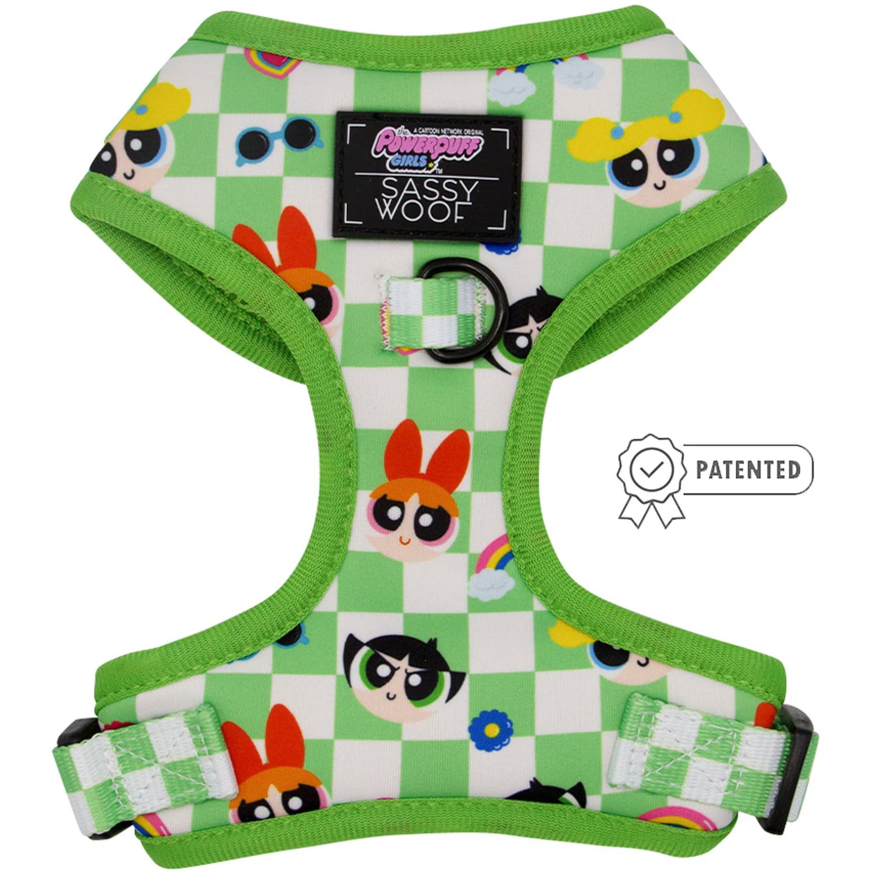 Sassy Woof Sassy Woof Powerpuff Girls Dog Harness, Green, XX-Small: 10 to 14-in chest