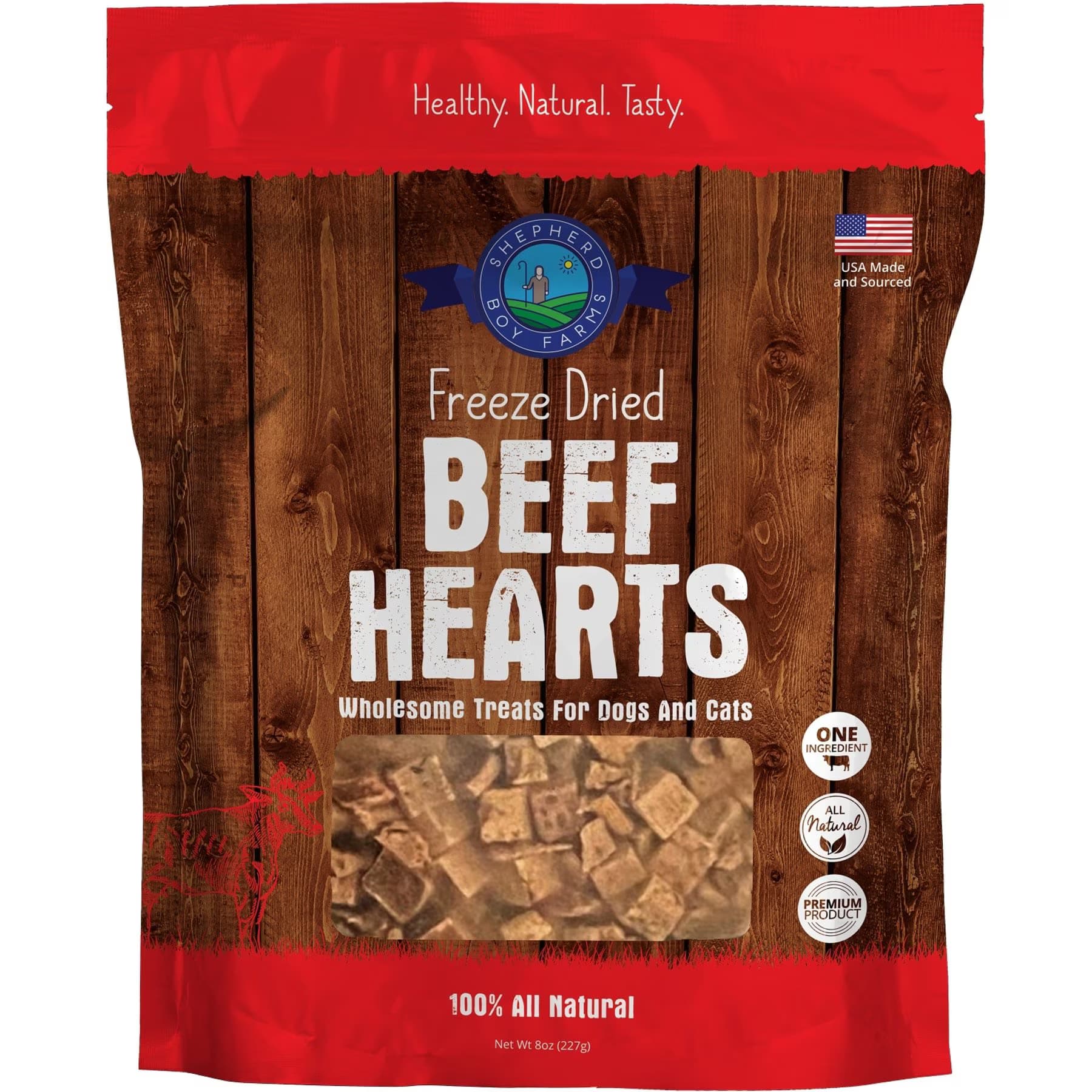 Shepherd Boy Farms Beef Hearts Freeze-Dried Dog & Cat Treats — view 2