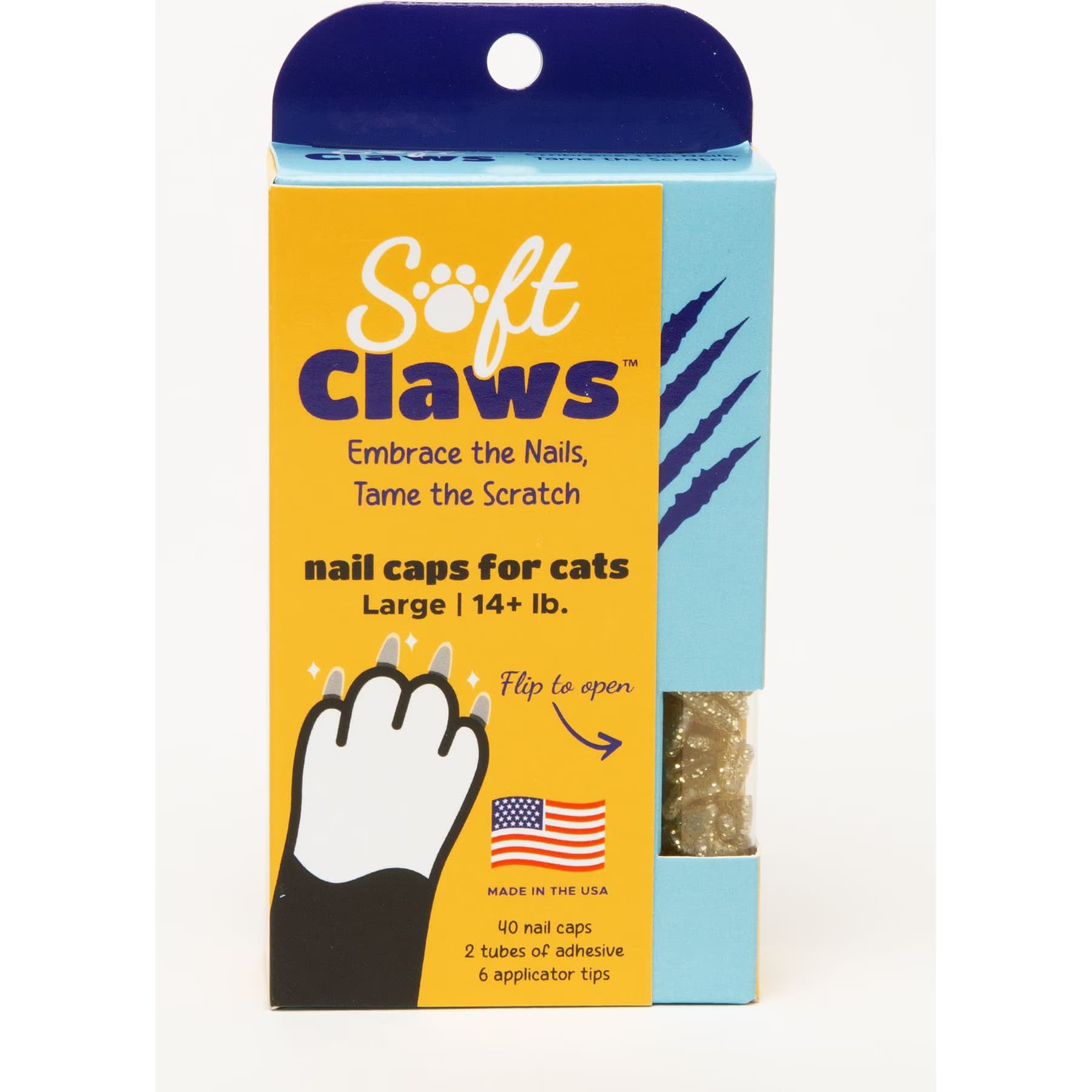 Gold Sparkle Soft Claws Cat Nail Caps — view 3