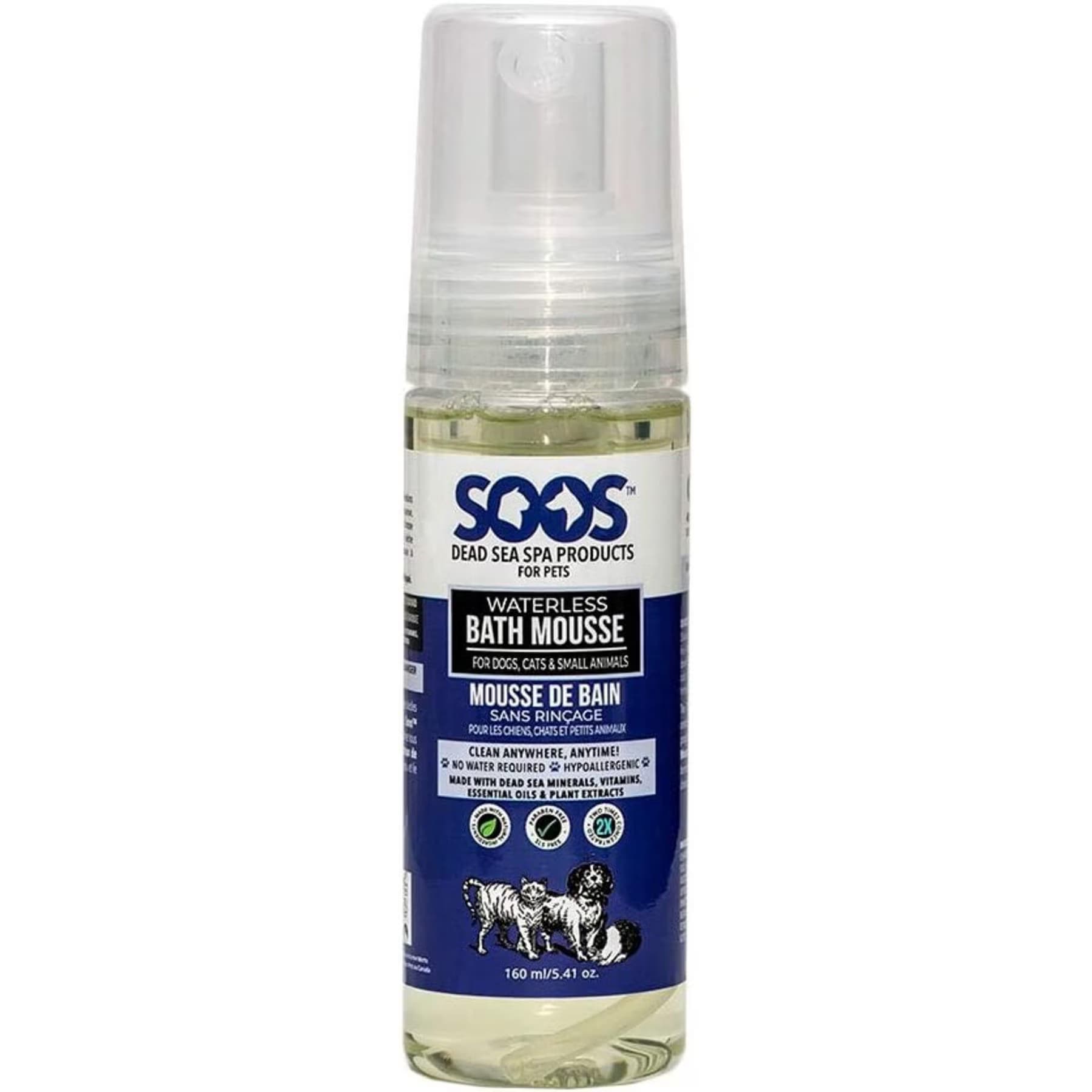 Soos Pets Soos Pets Waterless Pet Bath Mousse, 5.4-fl oz bottle