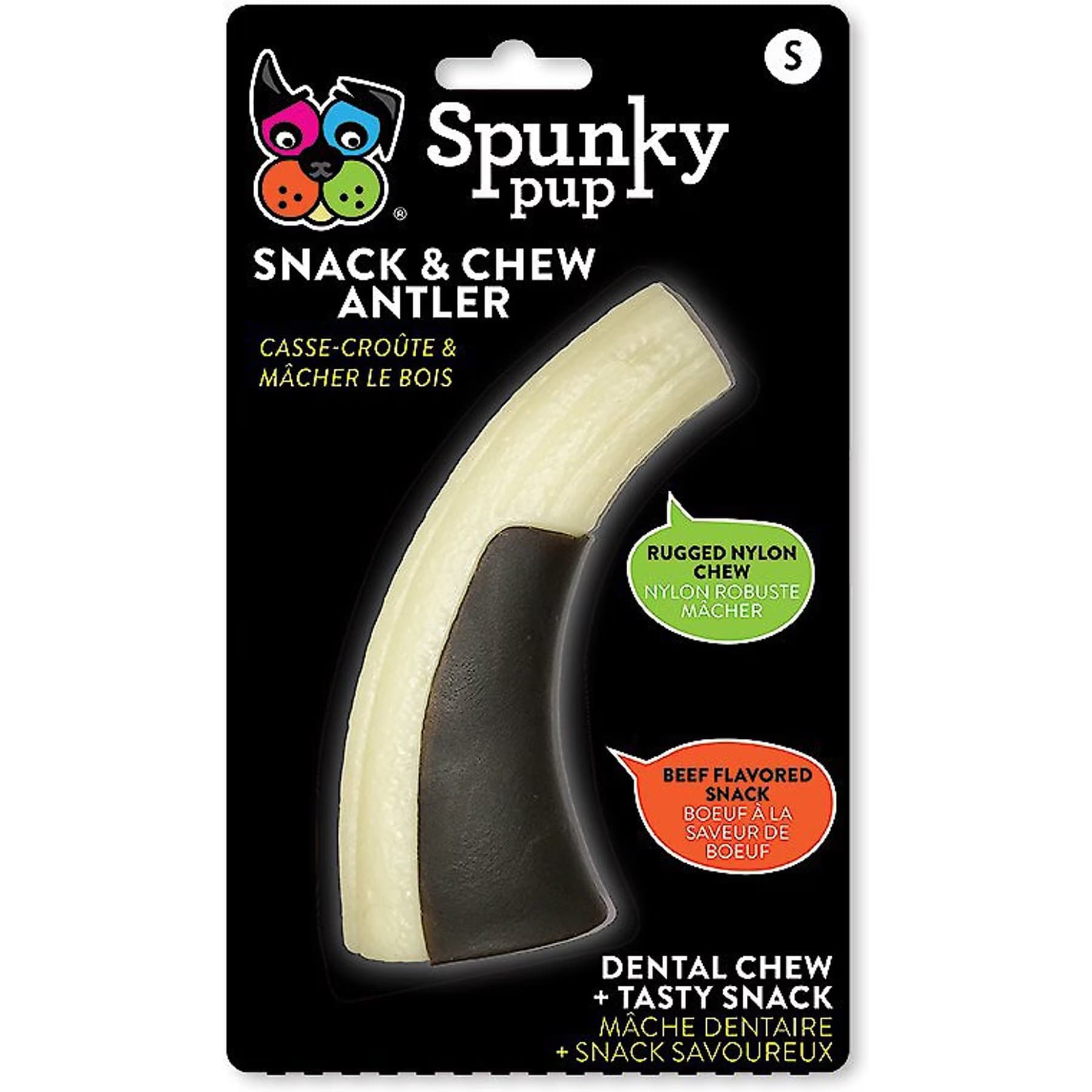 Spunky Pup Spunky Pup Snack & Chew Antler Tough Dog Chew Toy, Small