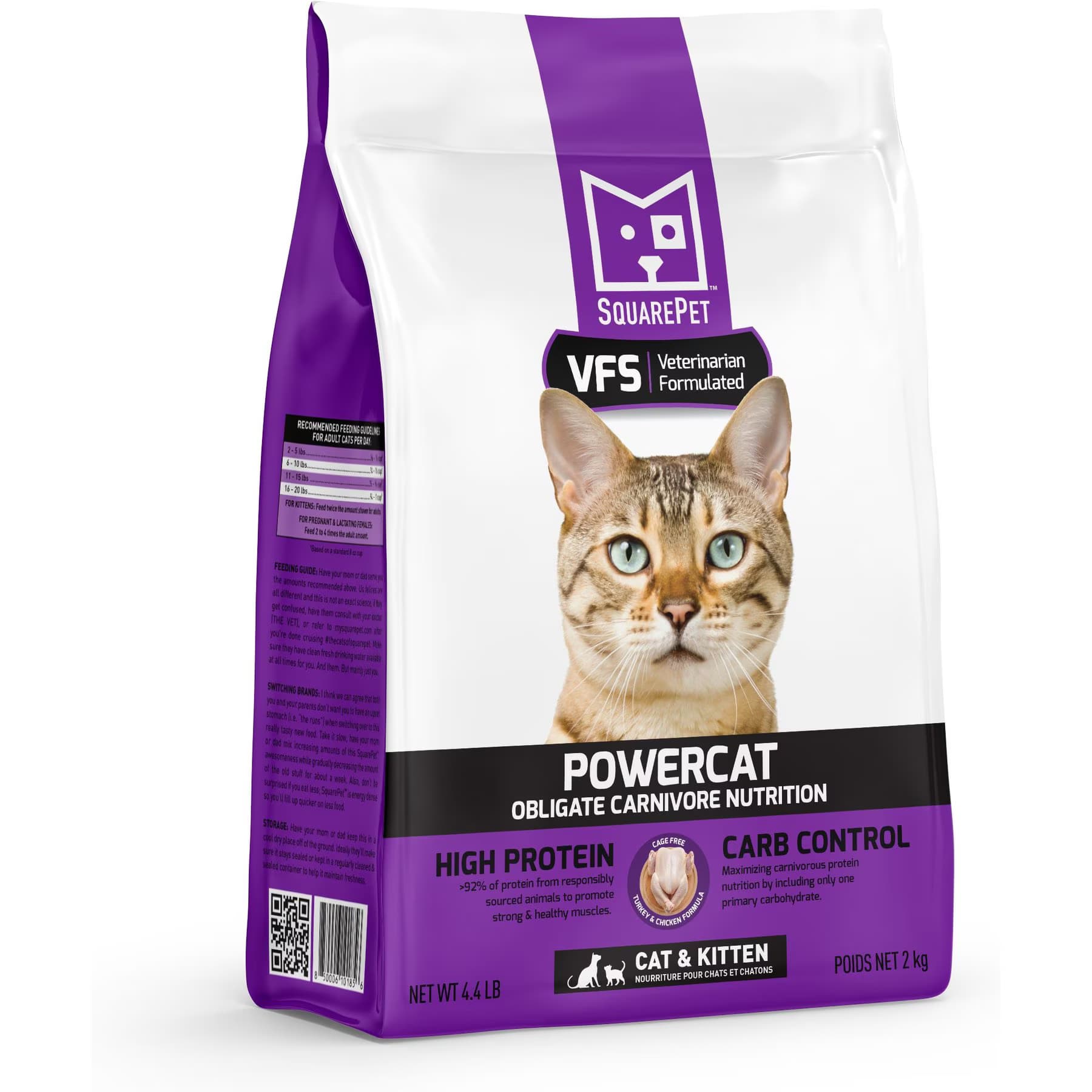 SquarePet SquarePet VFS PowerCat Turkey & Chicken High Protein Dry Cat Food
