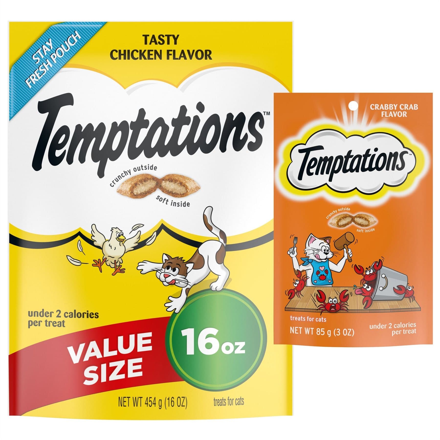 Temptations Temptations Classic Tasty Chicken Flavor + Classic Crabby Crab Flavor Cat Treats