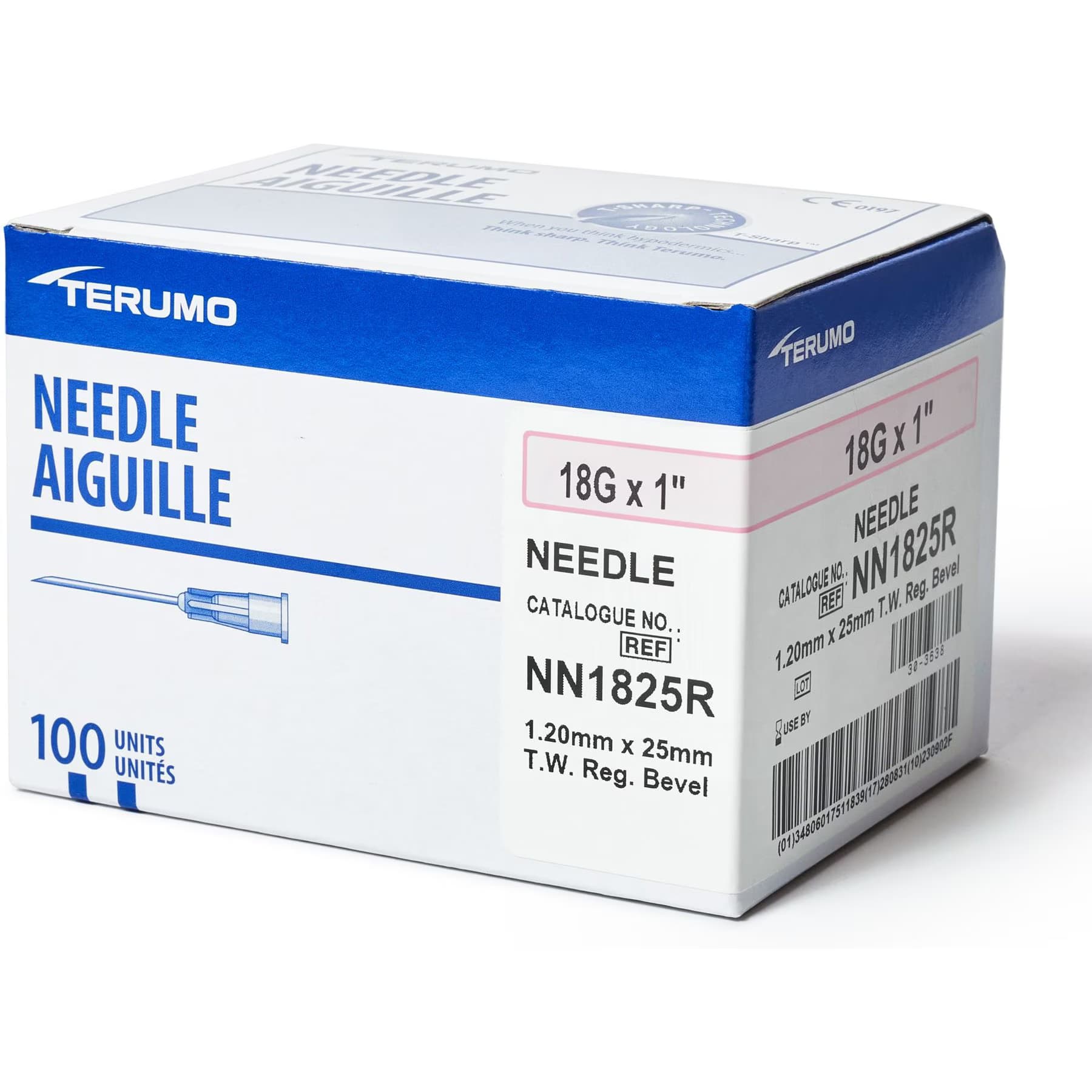 Terumo Terumo Hypodermic Thin Wall 18 Gauge Needles, 1 Inch — 18-G