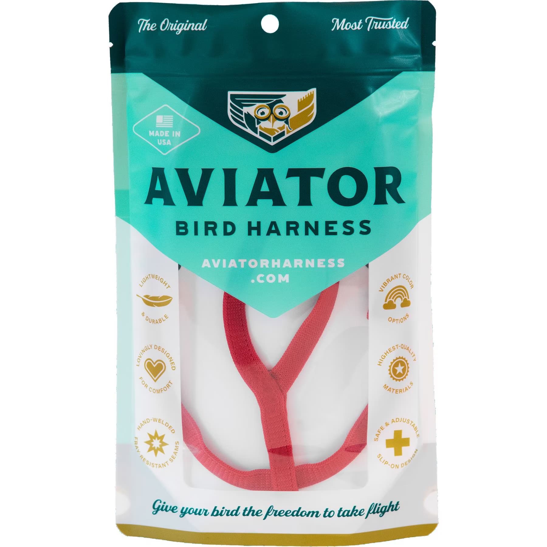 The Aviator Bird Harness & Leash, Red, XXX-Small — view 5