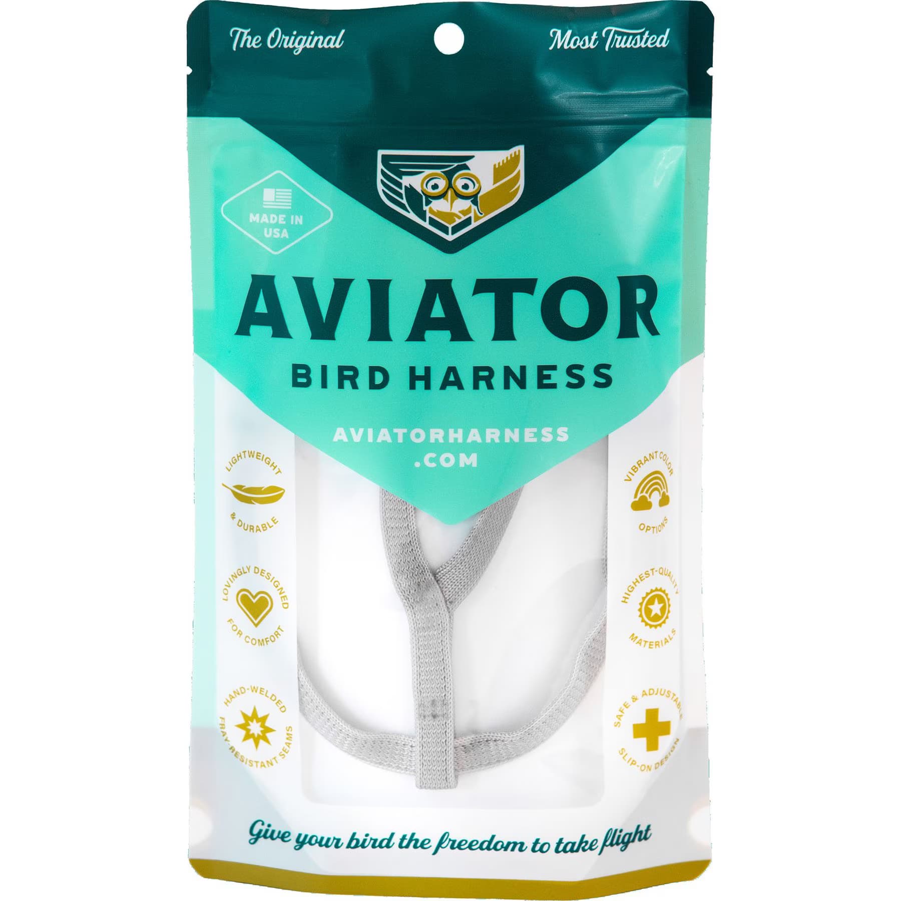 The Aviator Bird Harness & Leash, Silver, XX-Large — view 2