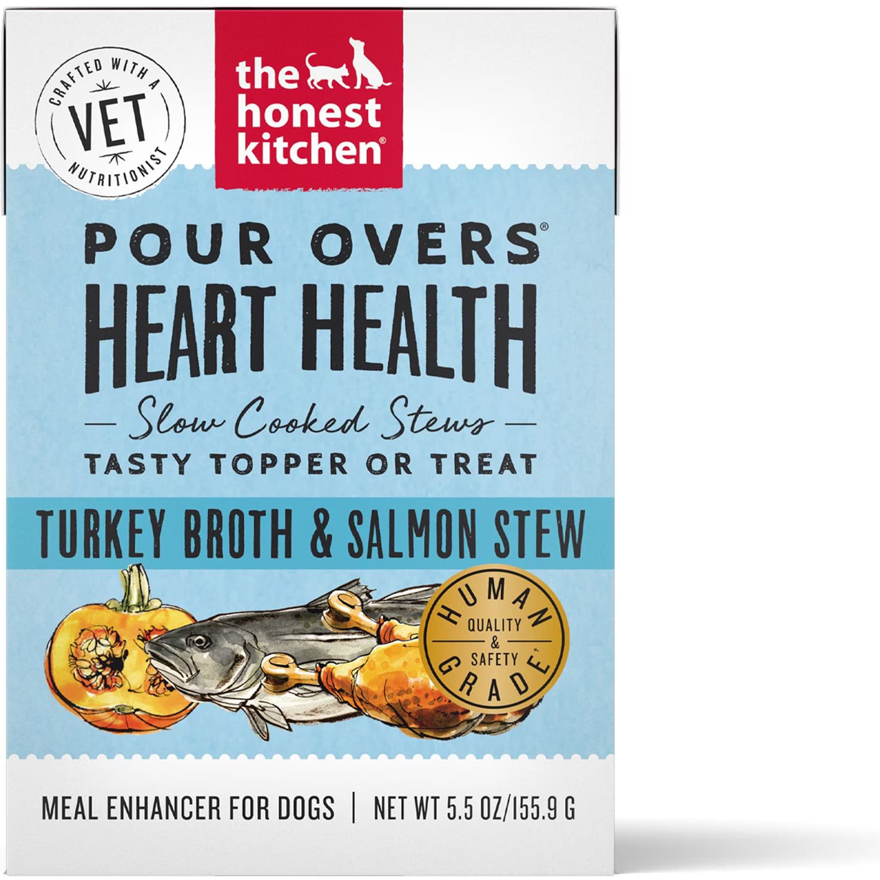 The Honest Kitchen The Honest Kitchen Human Grade Functional POUR OVERS Heart Health Turkey Broth & Salmon Stew Dog Food Topper — Turkey & Salmon