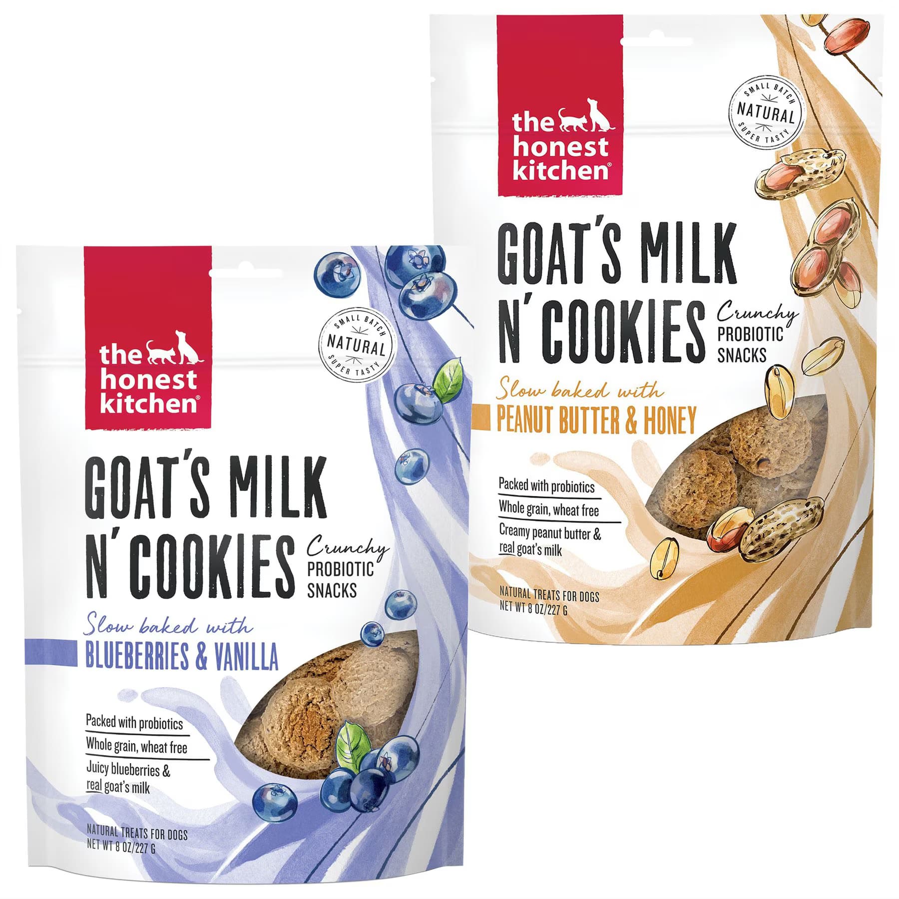 The Honest Kitchen The Honest Kitchen Goat’s Milk N’ Cookies Slow Baked with Blueberries & Vanilla + Peanut Butter & Honey Dog Treats