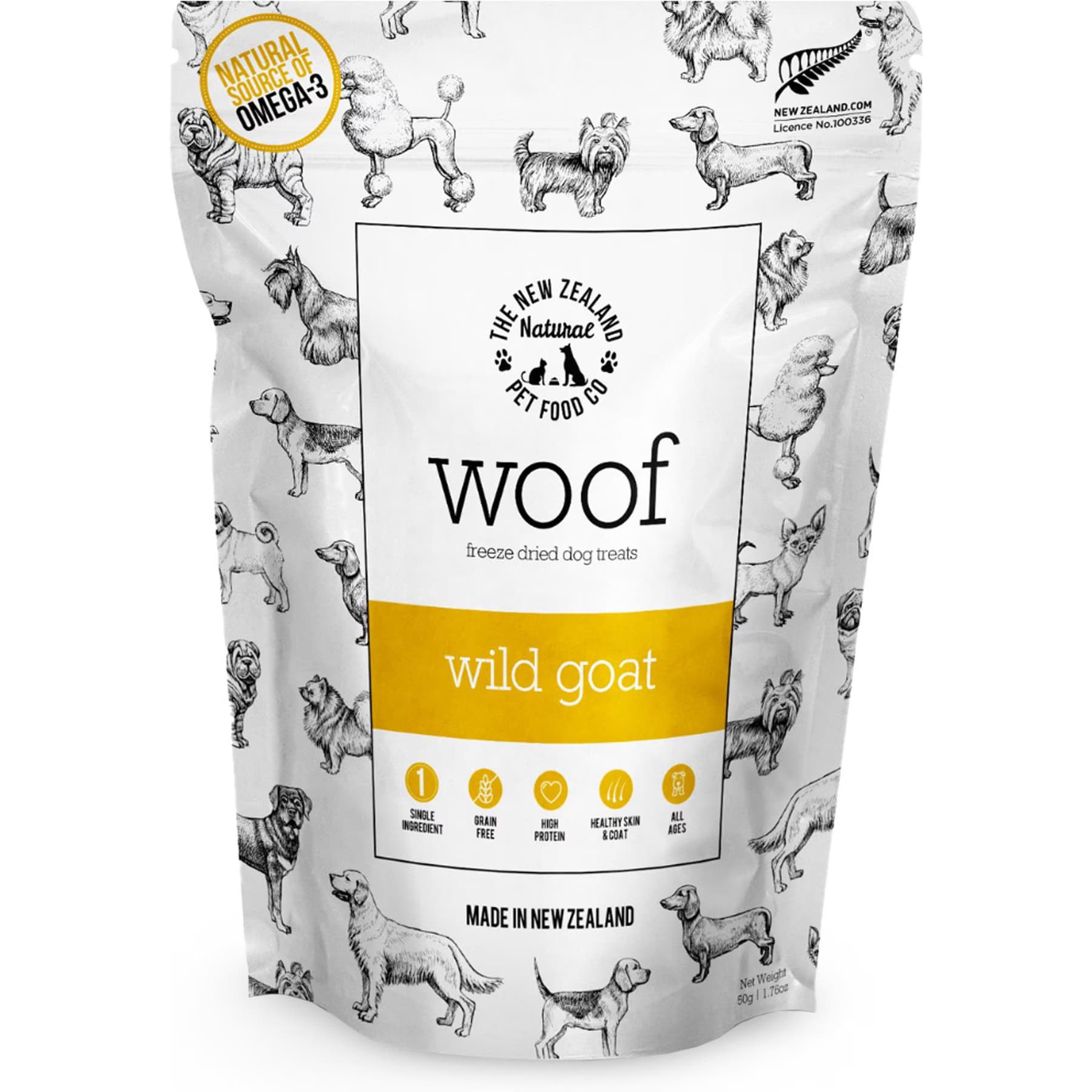The New Zealand Natural Pet Food Co. The New Zealand Natural Pet Food Co. Woof Wild Goat Grain-Free Freeze-Dried Dog Treats