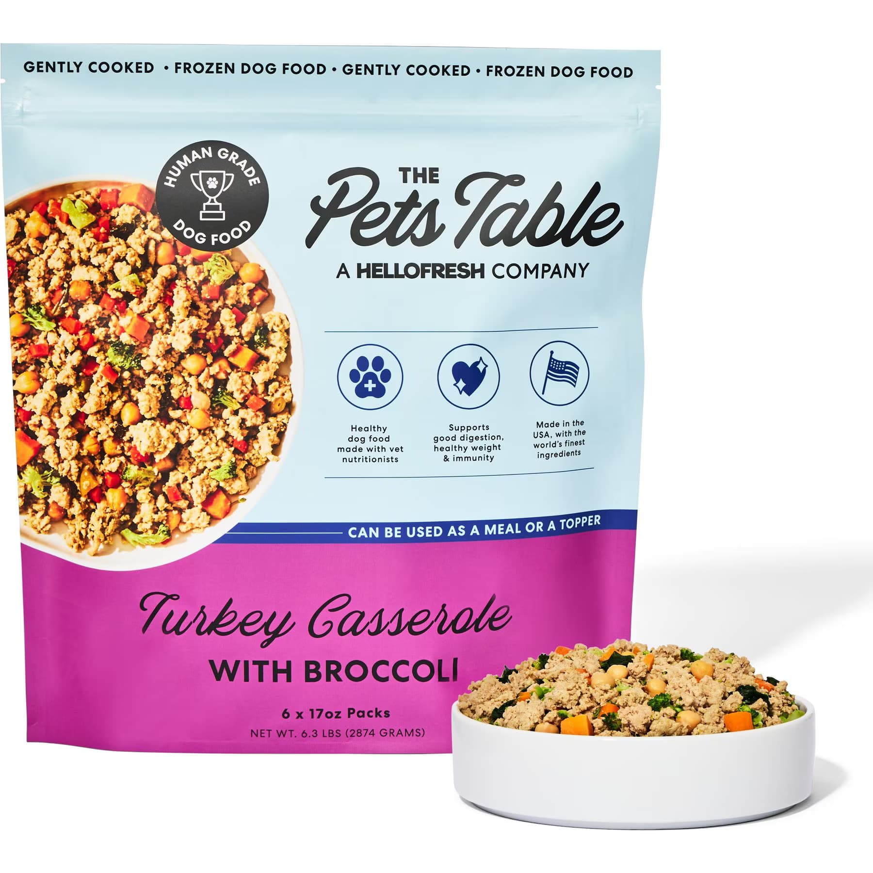 The Pets Table The Pets Table Freshly-Made Frozen Human-Grade Turkey Casserole Dog Food, 32 to