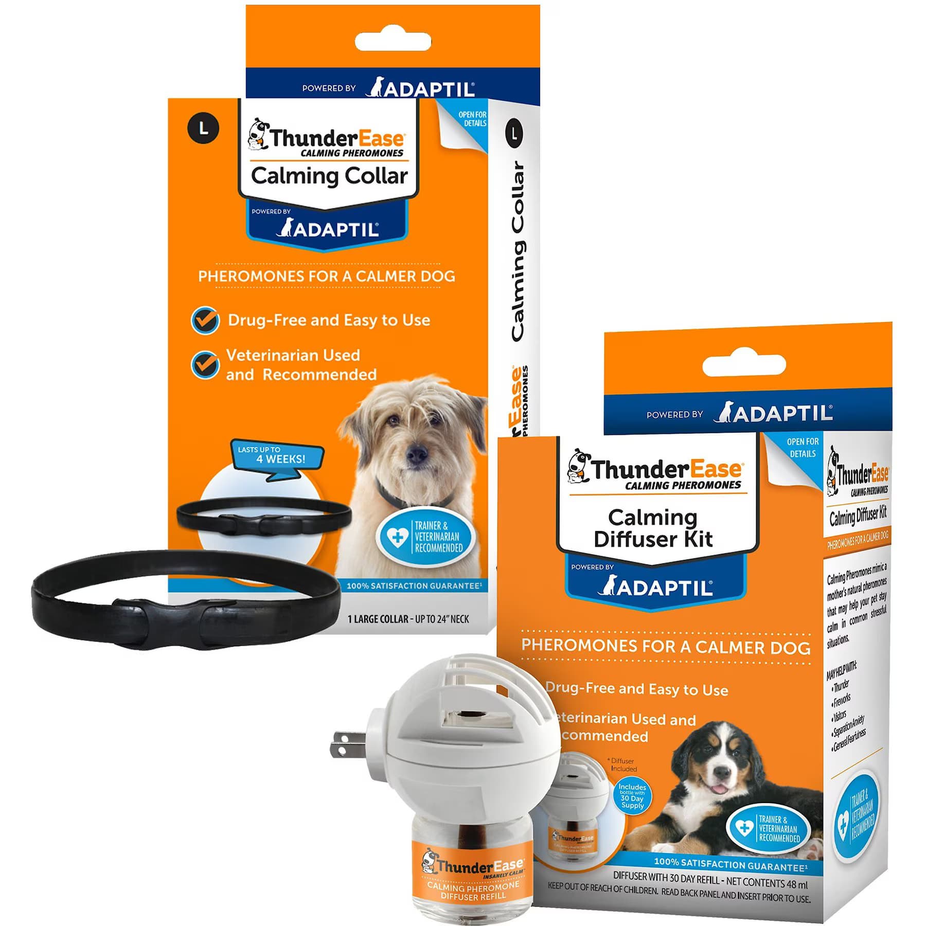ThunderEase ThunderEase Calming Collar + Diffuser for Dogs, Large, up to 24-in neck