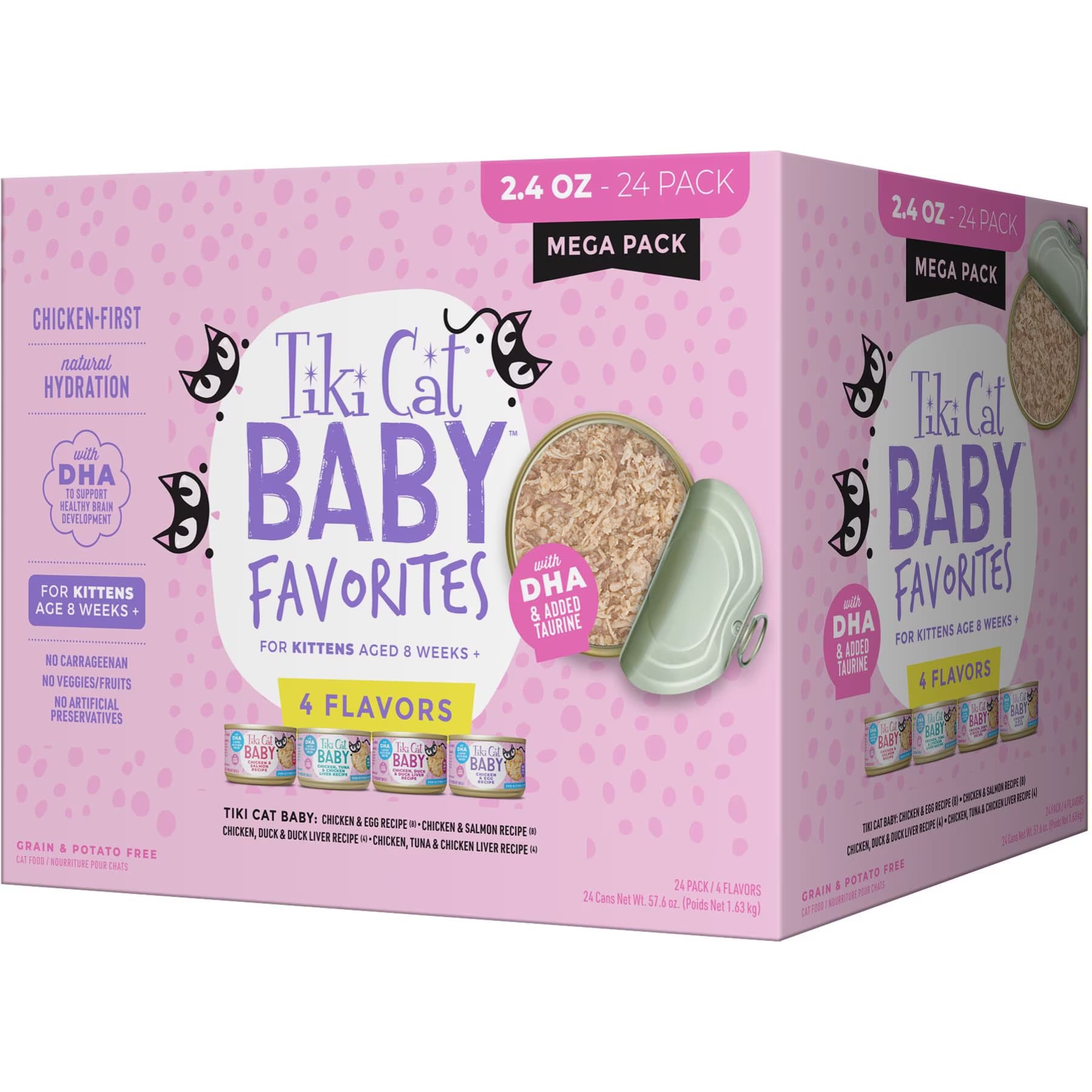 Tiki Cat Tiki Cat Baby Whole Foods Variety Pack Grain-Free Whole Foods Variety Pack, 2.4-oz can, case of 24 Wet Kitten Food