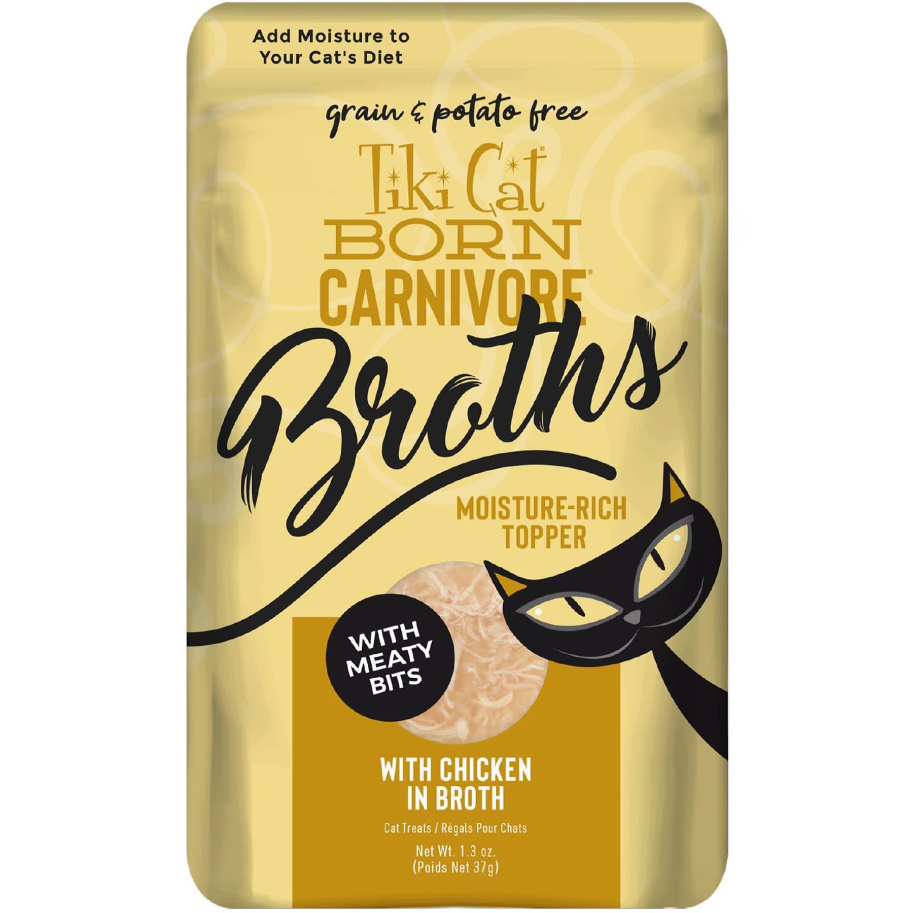 Tiki Cat Tiki Cat Born Carnivore Broths with Chicken in Broth Grain-Free Chicken in Broth with Meaty Bits Wet Cat Food Topper
