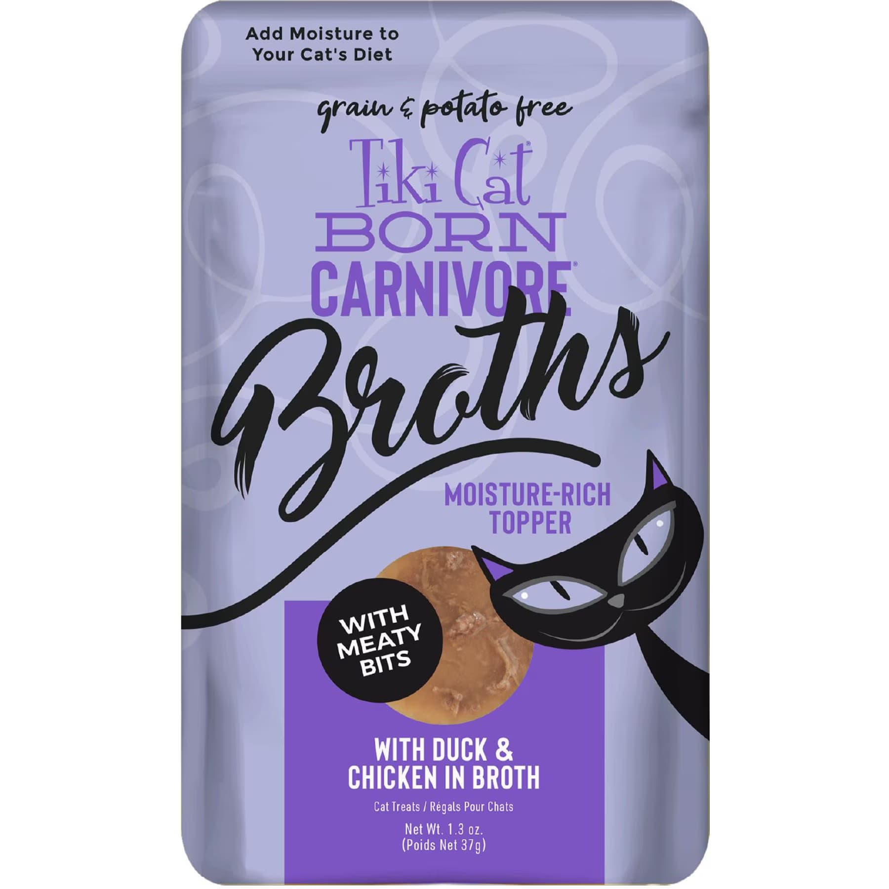 Tiki Cat Tiki Cat Born Carnivore Broths with Duck & Chicken in Broth Grain-Free Duck & Chicken in Broth with Meaty Bits Wet Cat Food Topper