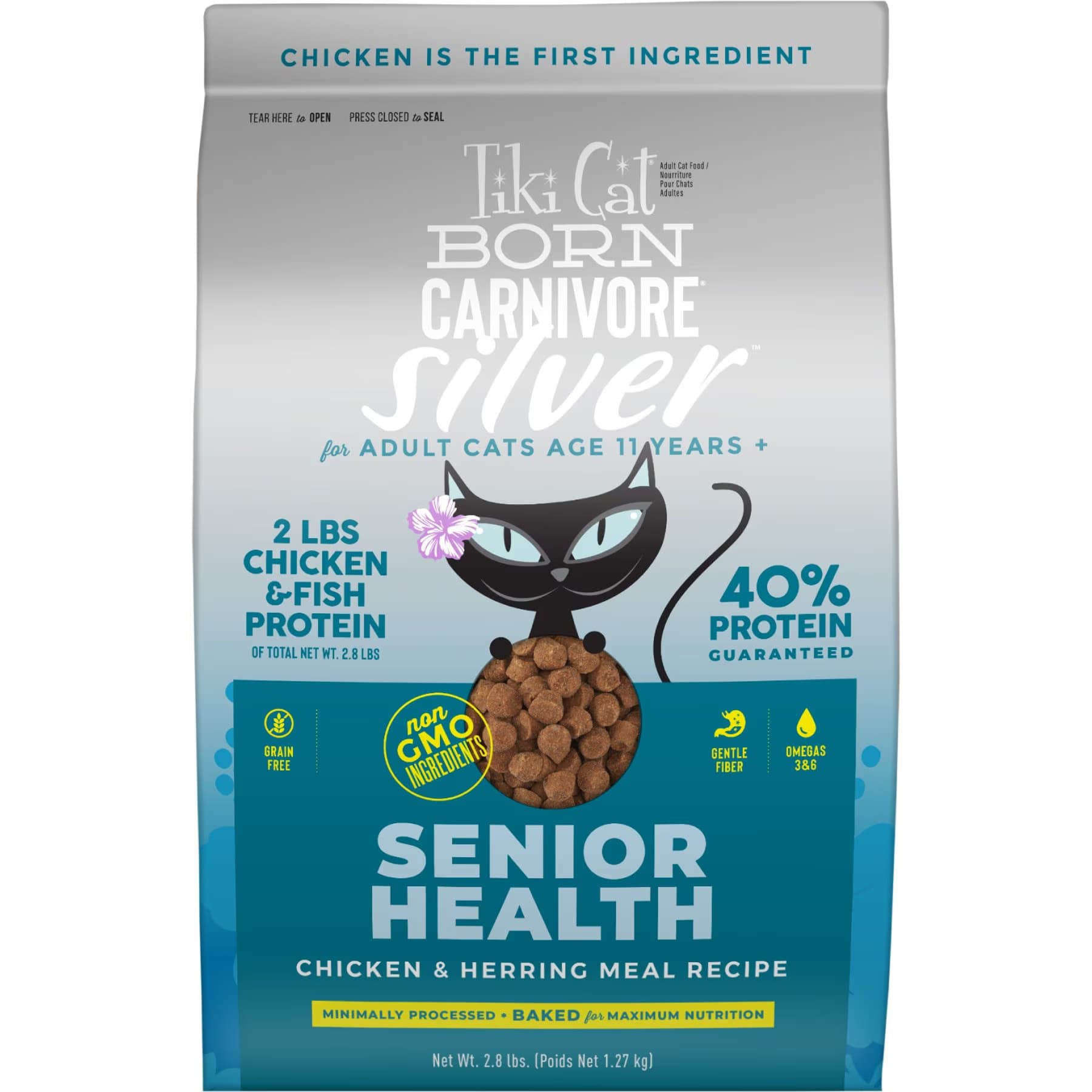 Tiki Cat Tiki Cat Born Carnivore Silver Senior Health Chicken Grain-Free Dry Cat Food