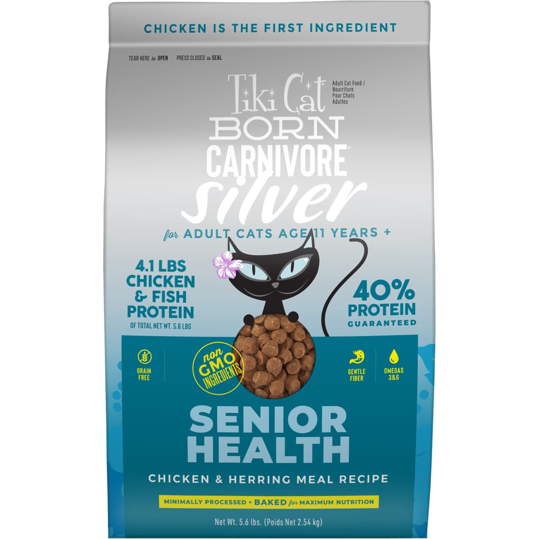 Tiki Cat Born Carnivore Silver Senior Health Chicken Grain-Free Dry Cat Food — view 2