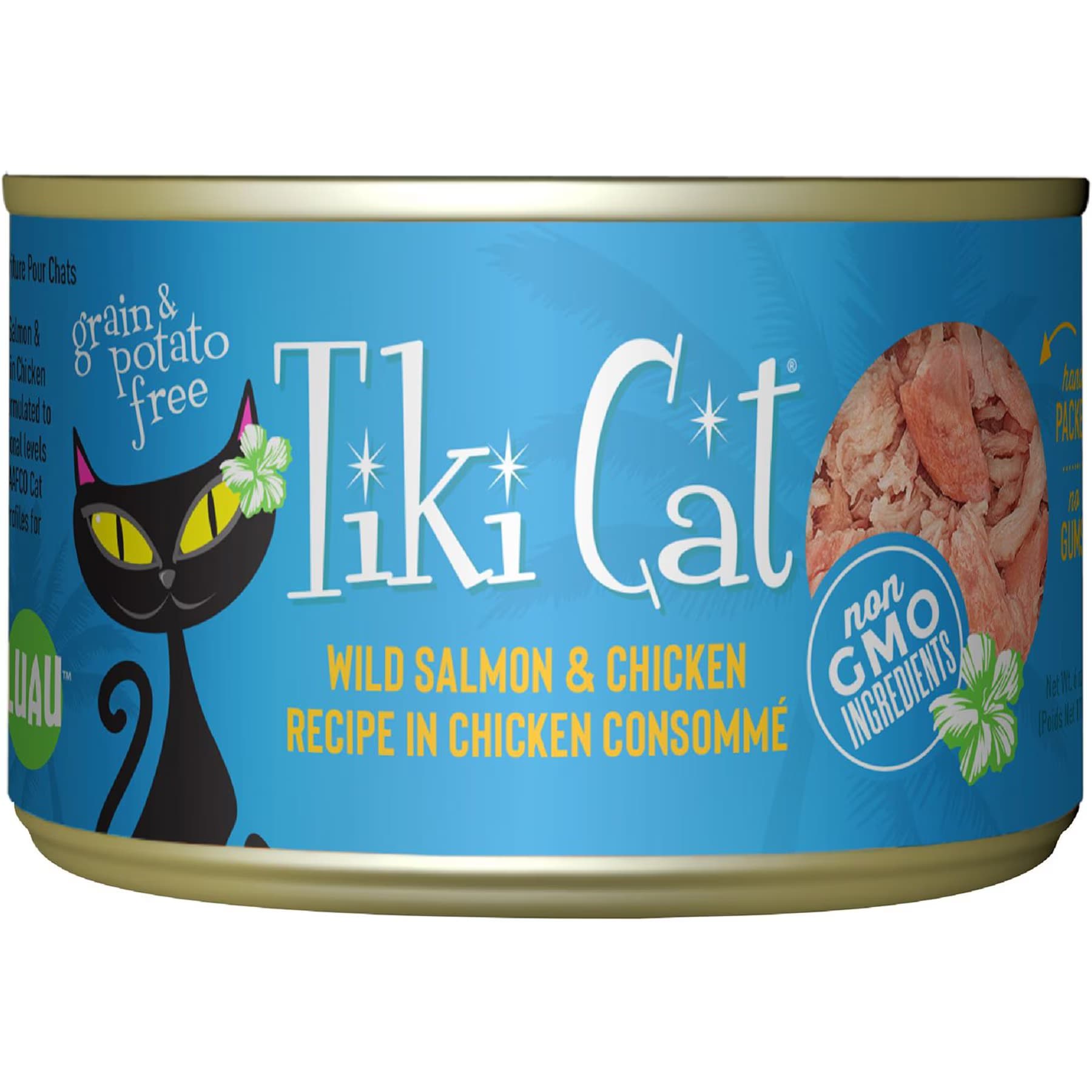 Tiki Cat Luau Wild Salmon & Chicken in Chicken Consomme Grain-Free Canned Cat Food, 2.8-oz — view 2
