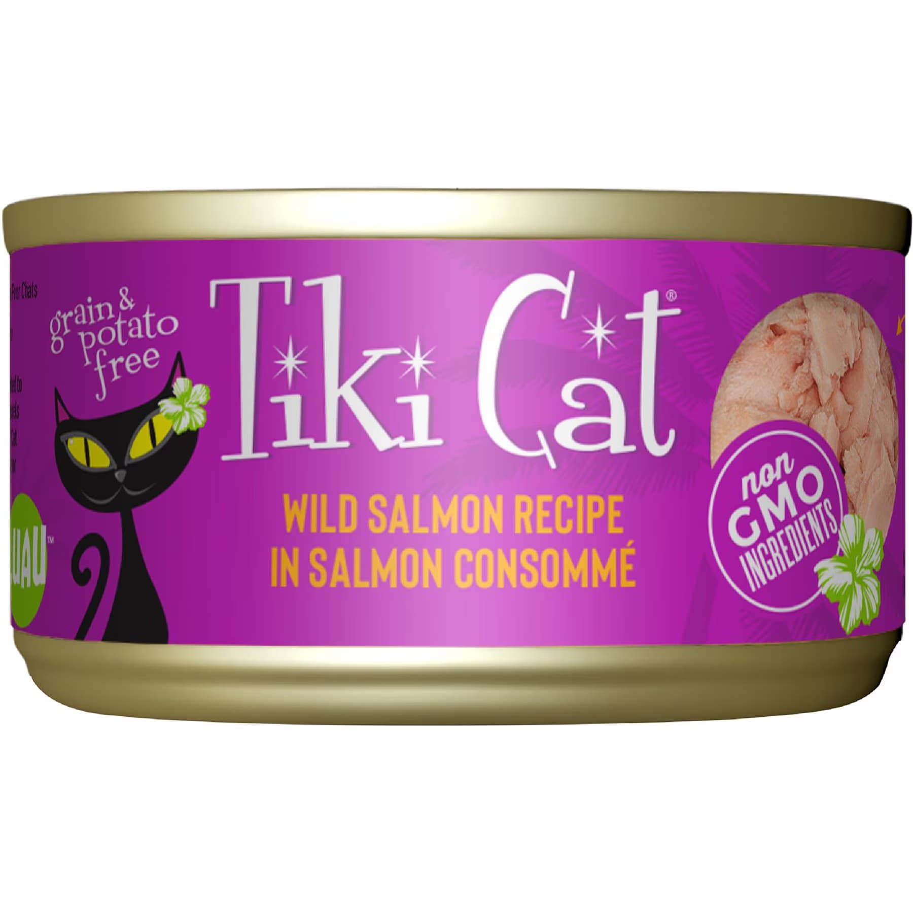 Tiki Cat Luau Wild Salmon in Salmon Consomme Grain-Free Canned Cat Food, 2.8-oz — view 2