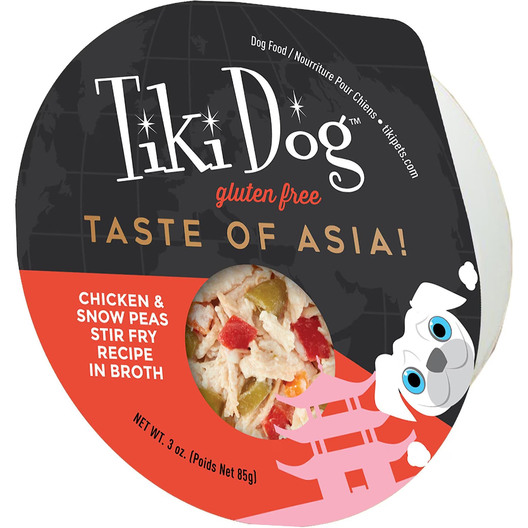 Tiki Dog Tiki Dog Taste of the World Asia Gluten-Free Chicken & Snow Peas Stir Fry Recipe Taste of Asia Wet Dog Food, 3-oz cup