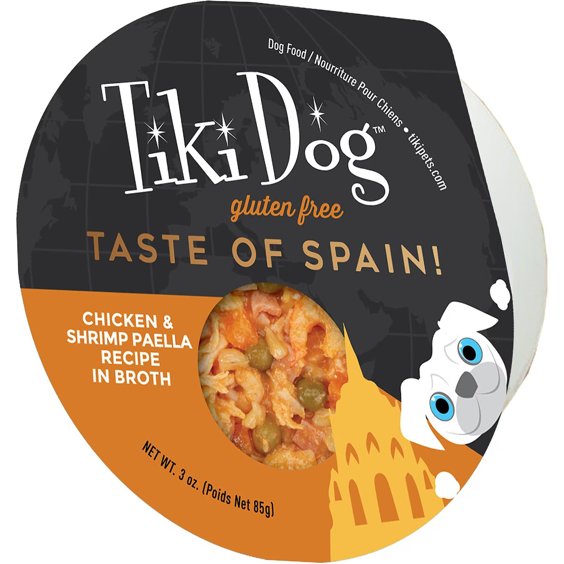 Tiki Dog Tiki Dog Taste of the World Spain Gluten Free Chicken & Shrimp Paella Recipe Taste of Spain Wet Dog Food, 3-oz cup