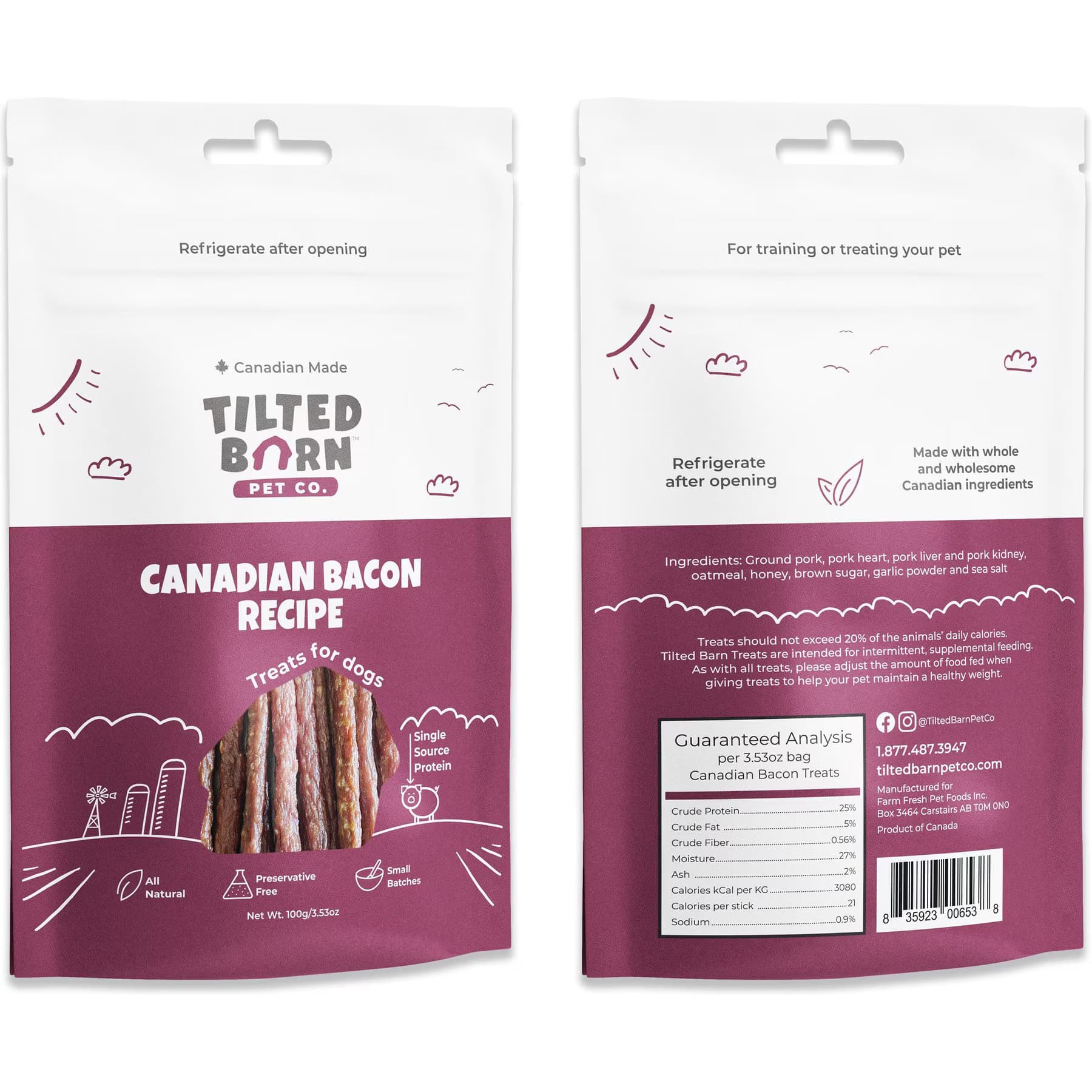 Tilted Barn Pet Company Tilted Barn Pet Company Canadian Bacon Recipe Dog Treats