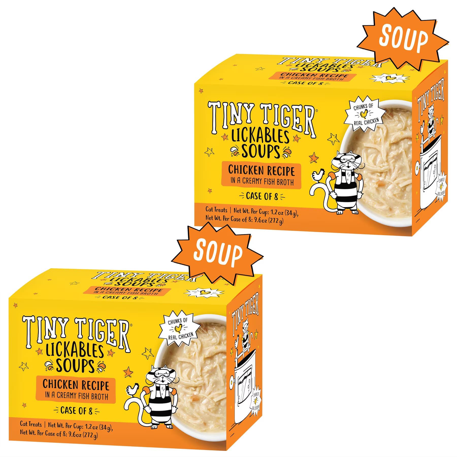 Tiny Tiger Tiny Tiger Lickables Soup Chicken Recipe in a Creamy Fish Broth Cat Treat & Topper, 1.2-oz cup