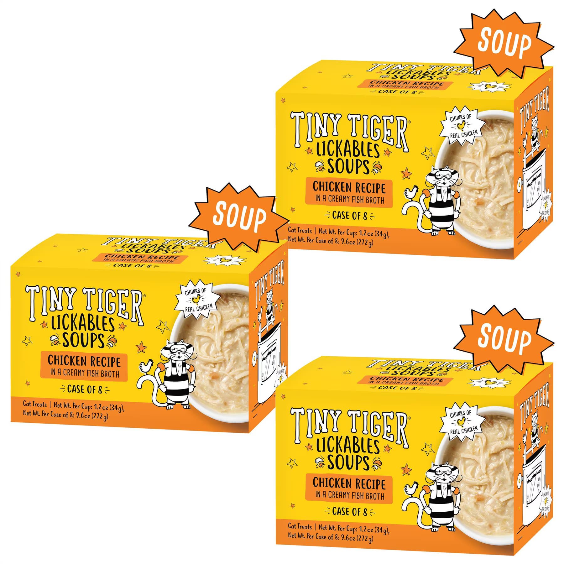 Tiny Tiger Lickables Soup Chicken Recipe in a Creamy Fish Broth Cat Treat & Topper, 1.2-oz cup — view 3