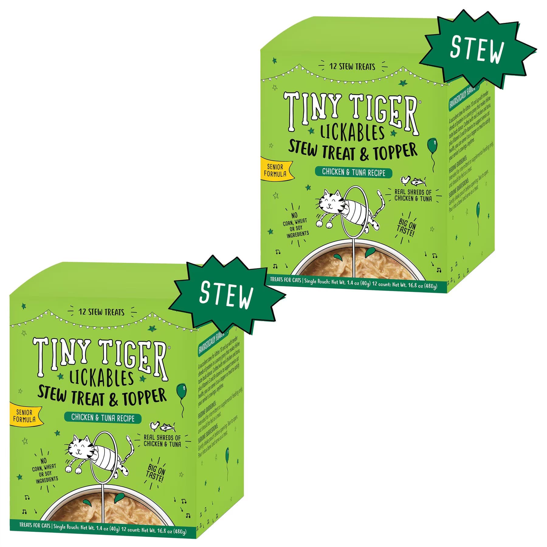 Tiny Tiger Tiny Tiger Lickables Stew Senior Formula Chicken & Tuna Recipe Cat Treat & Topper
