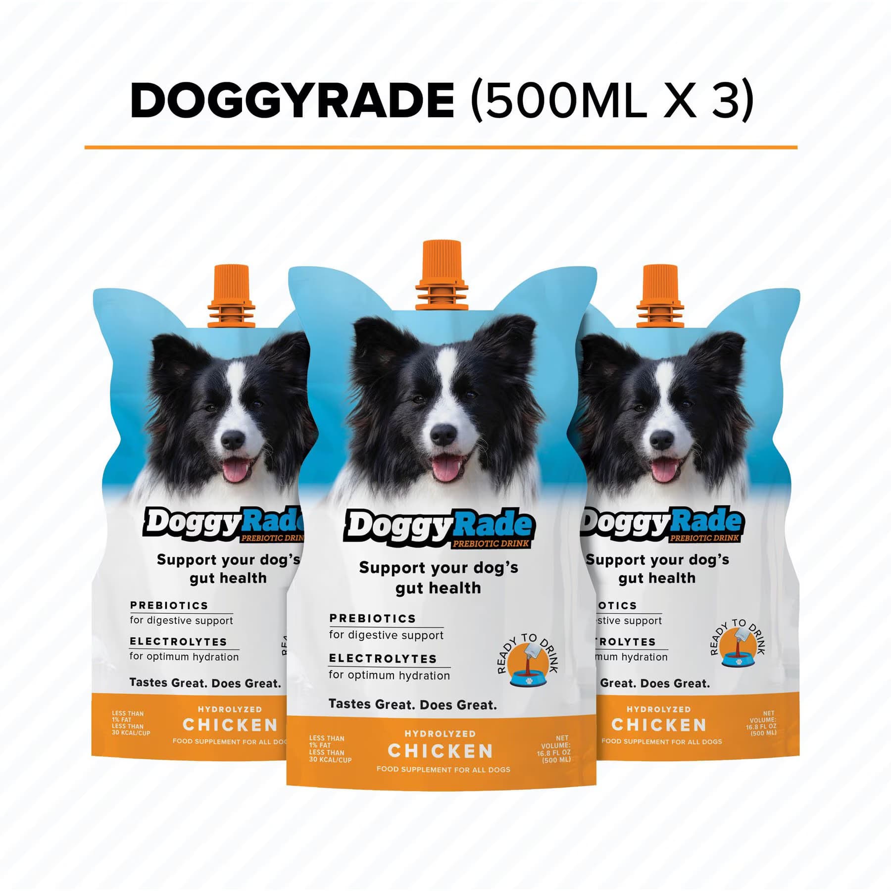 DoggyRade DoggyRade Prebiotic Chicken Flavored Digestive Supplement for Dogs, 500-mL pouch