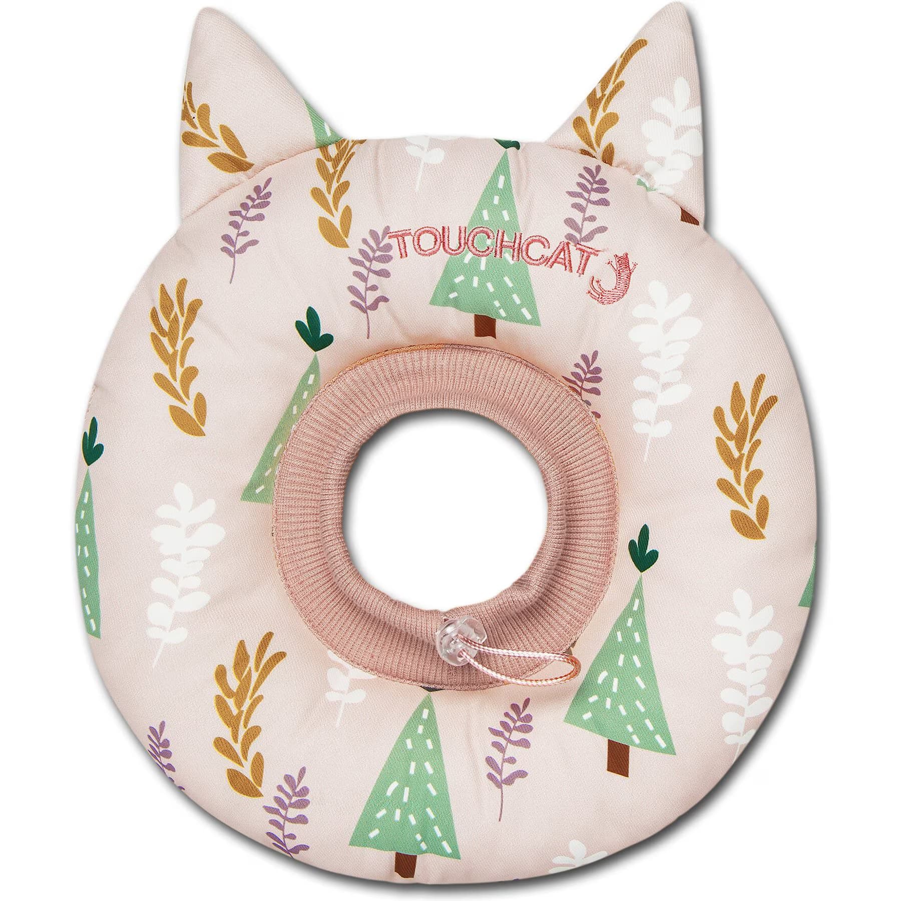 Touchcat Touchcat Ringlet Licking & Scratching Adjustable Pillow Cat Neck Protector, Pink, Medium