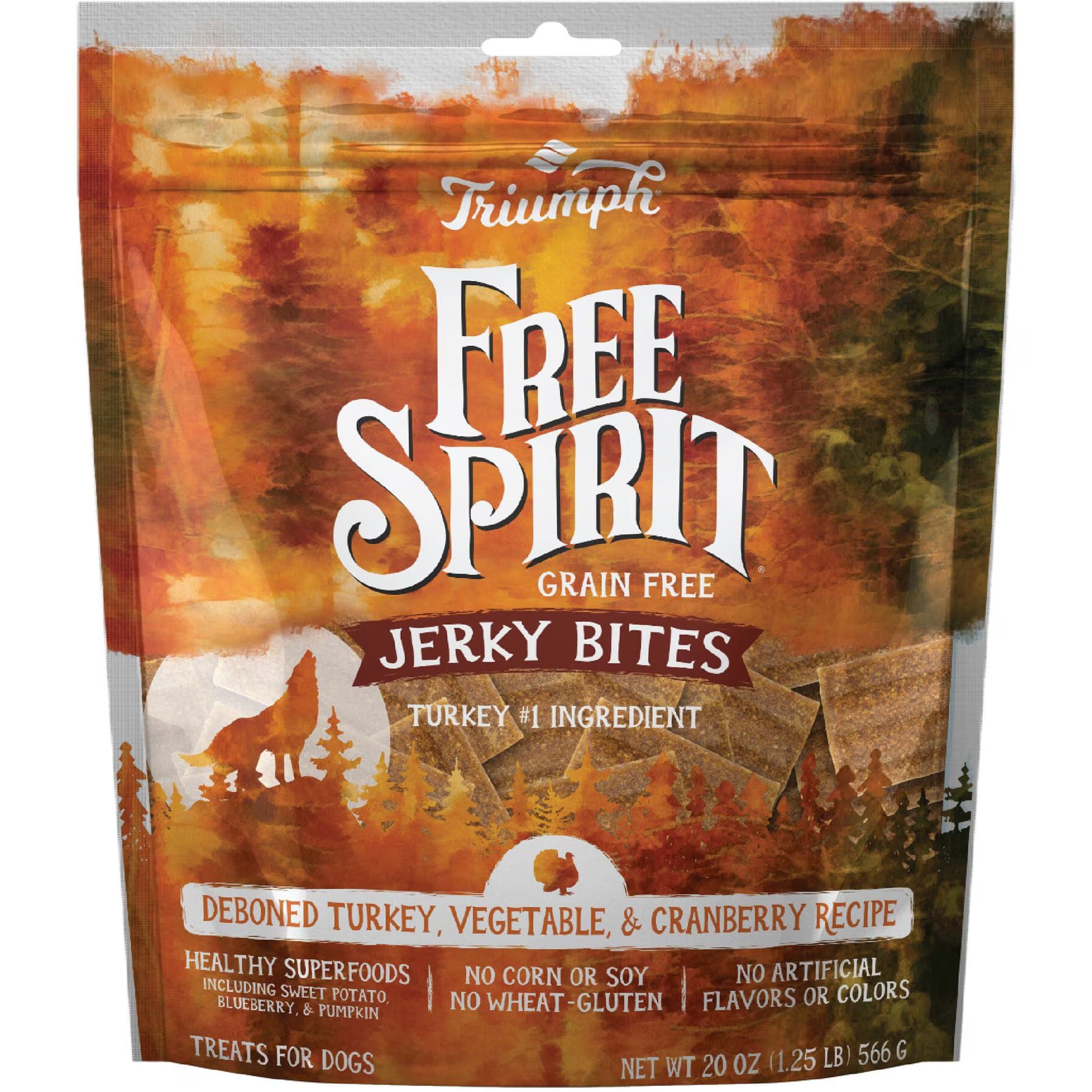 Triumph Triumph Free Spirit Jerky Bites Deboned Turkey, Vegetable & Cranberry Grain-Free Dog Treats
