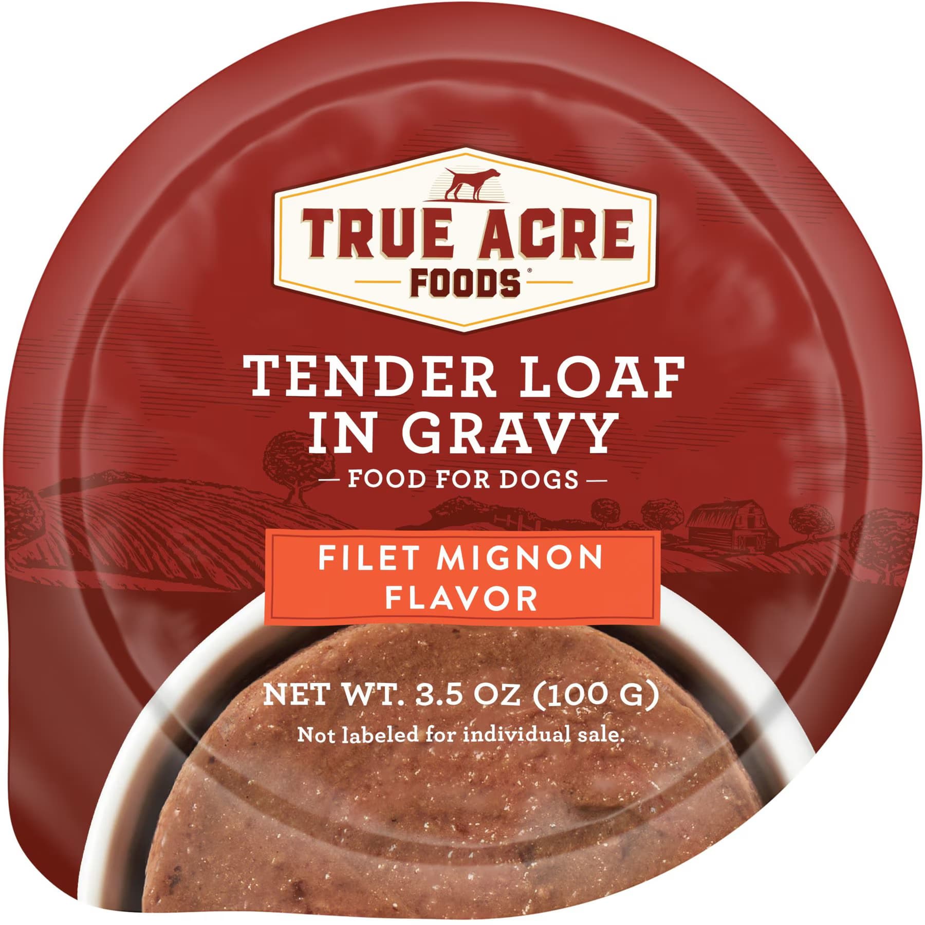 True Acre Foods True Acre Foods Filet Mignon Flavor Tender Loaf in Gravy, Wet Dog Food, 3.5-oz cup