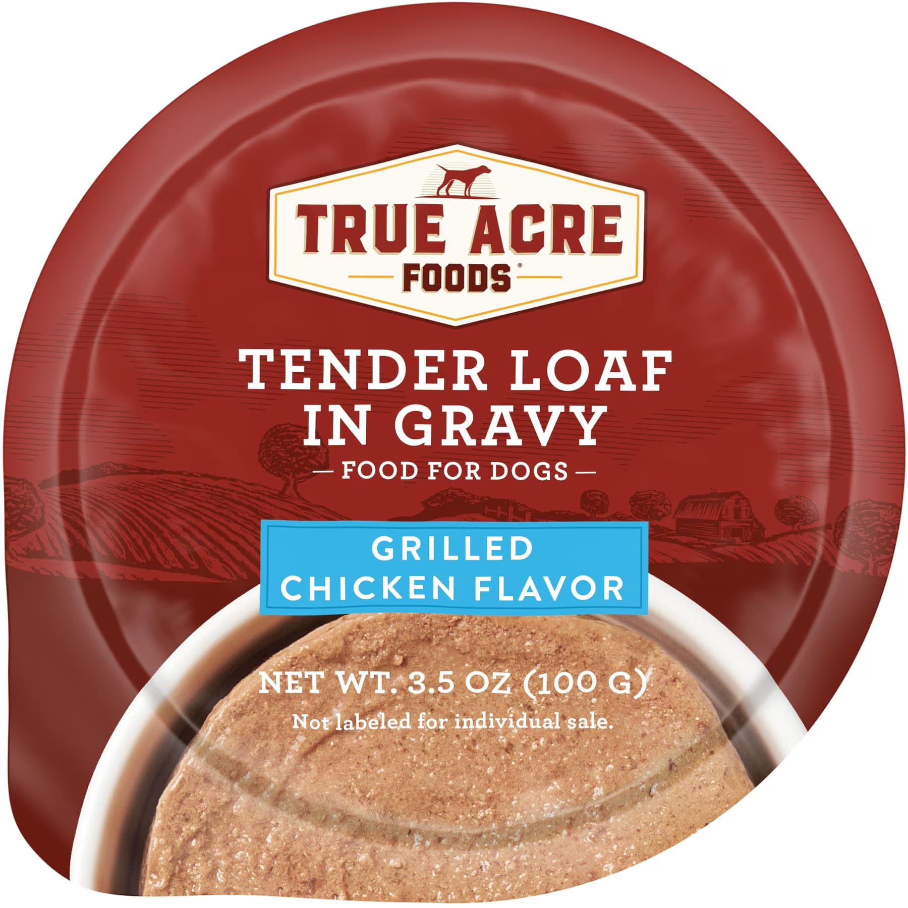 True Acre Foods True Acre Foods Grilled Chicken Flavor Tender Loaf in Gravy, Wet Dog Food, 3.5-oz cup