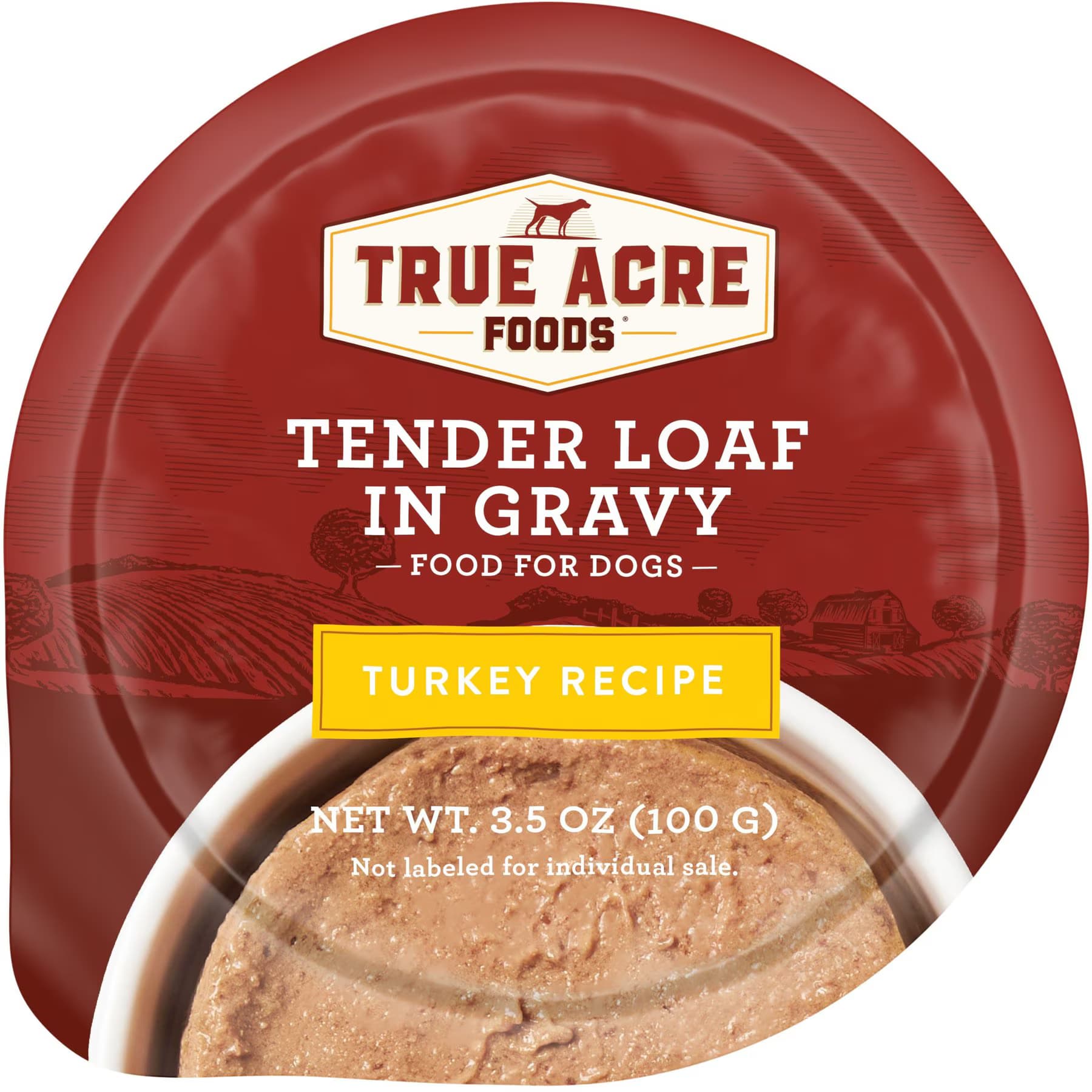 True Acre Foods True Acre Foods Turkey Recipe Tender Loaf in Gravy, Wet Dog Food, 3.5-oz cup
