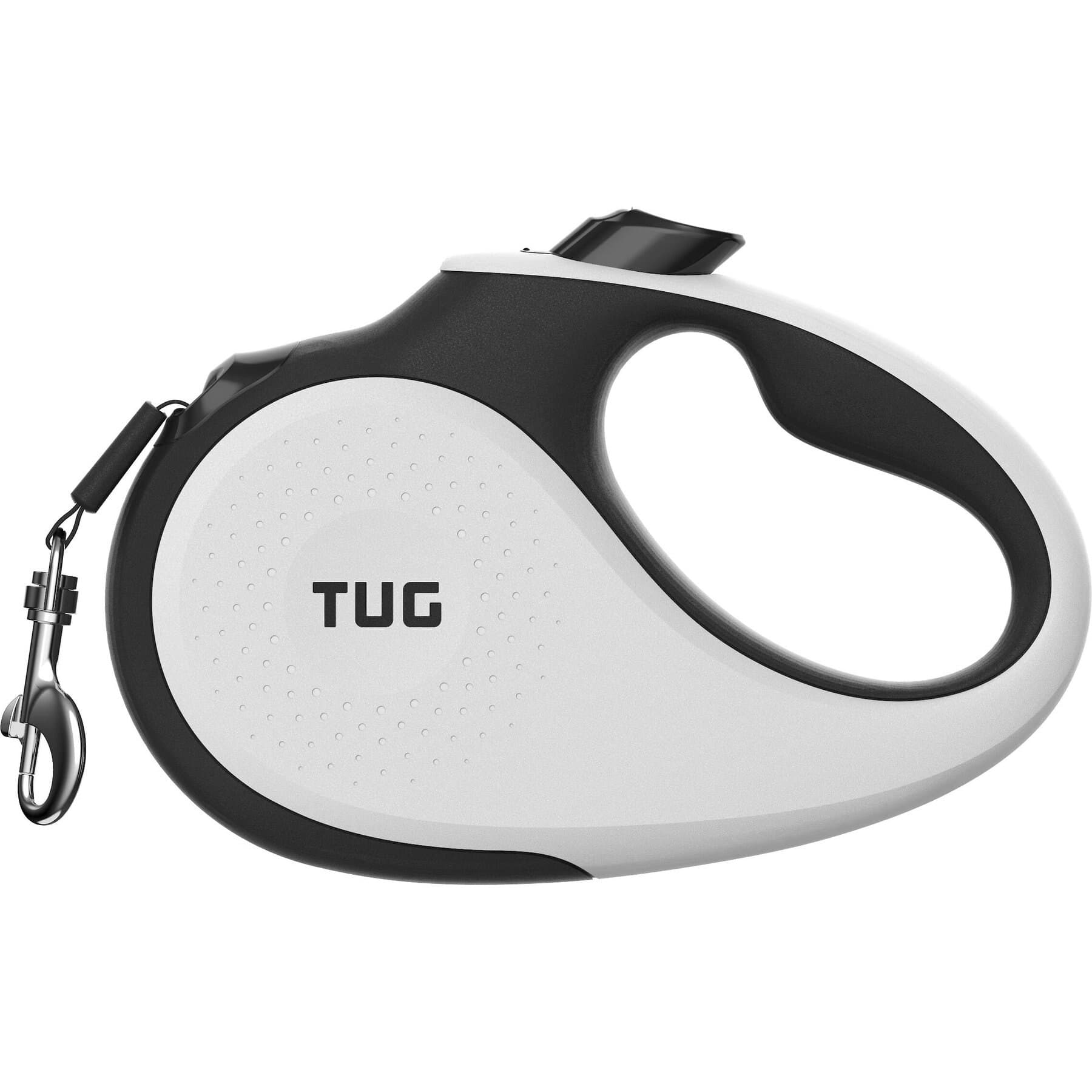 TUG Nylon Tape Retractable Dog Leash, White, Medium: 16-ft long — view 2