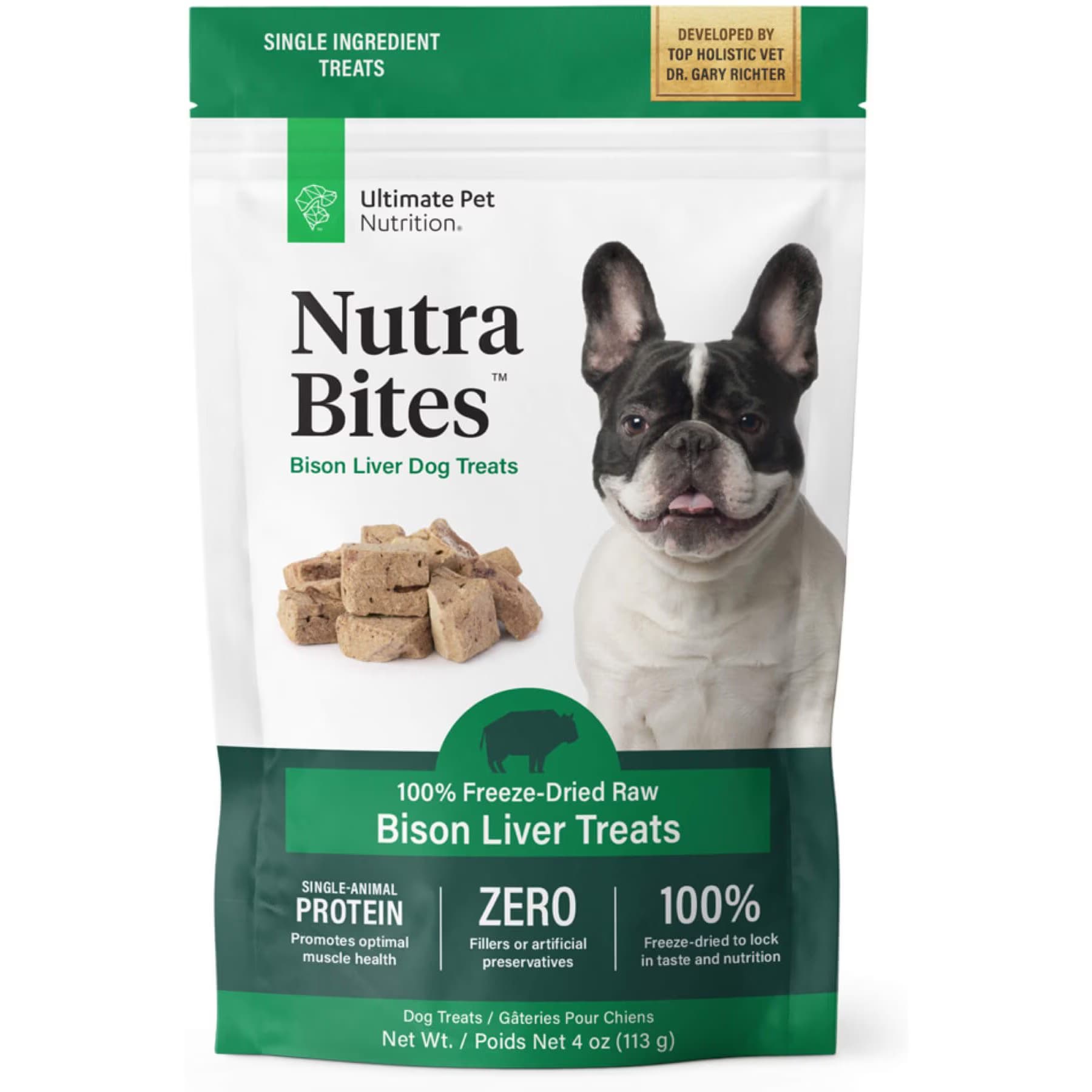 Ultimate Pet Nutrition Ultimate Pet Nutrition Nutra Bites Freeze-Dried Raw Bison Liver Dog Treats