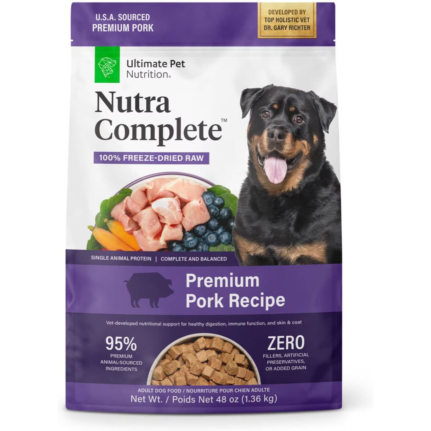 Ultimate Pet Nutrition Nutra Complete Premium Pork Freeze-Dried Raw Dog Food — view 2