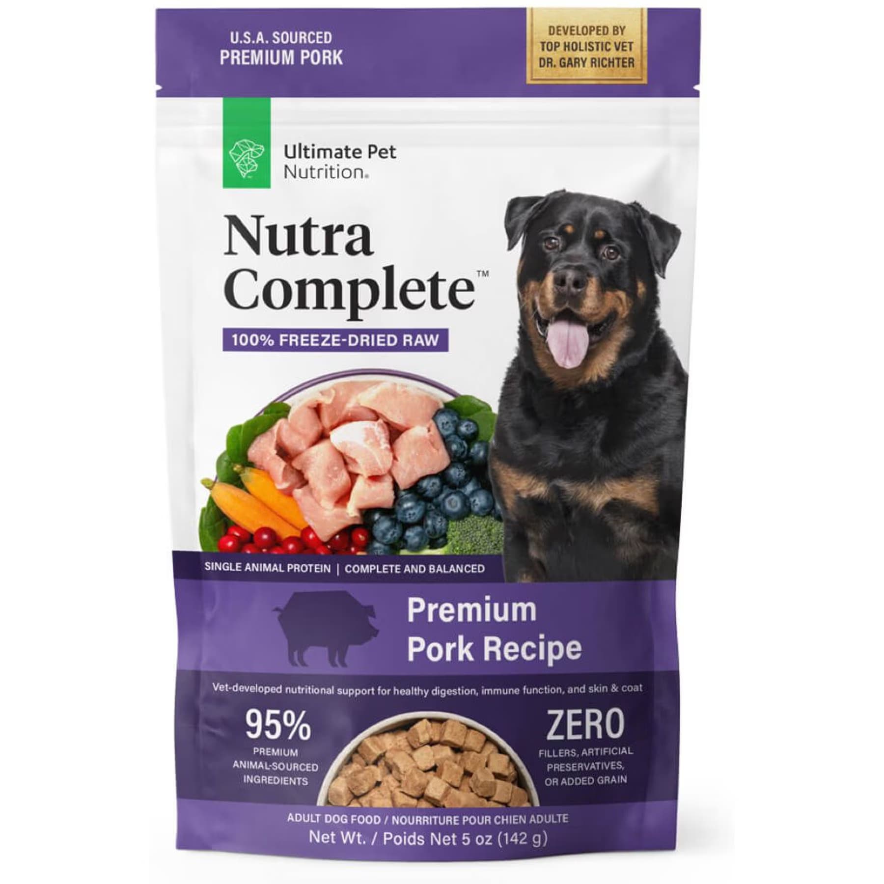 Ultimate Pet Nutrition Nutra Complete Premium Pork Freeze-Dried Raw Dog Food — view 4