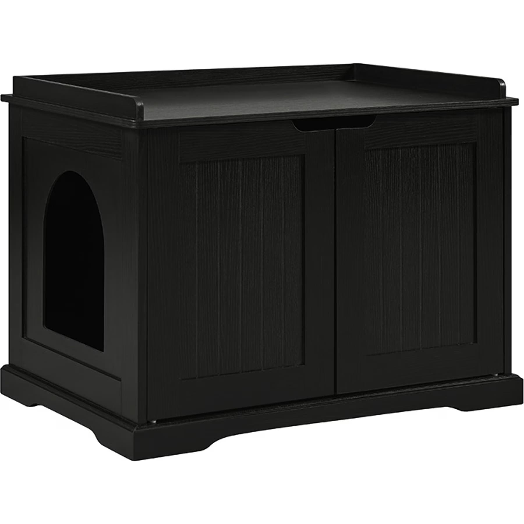 Unipaws Unipaws Furniture Enclosure Decorative Storage Bench Cat Litter Box, Black