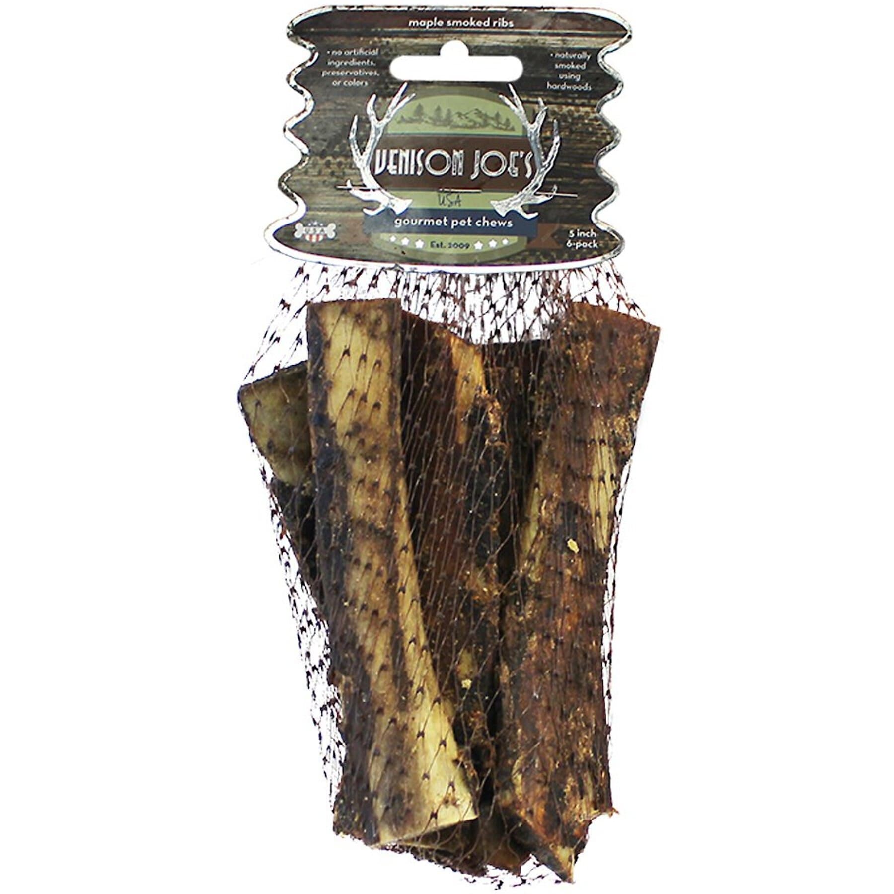Venison Joe's Venison Joe’s Hickory Maple Smoked 5″ Beef Rib Dog Treat — 5-inch