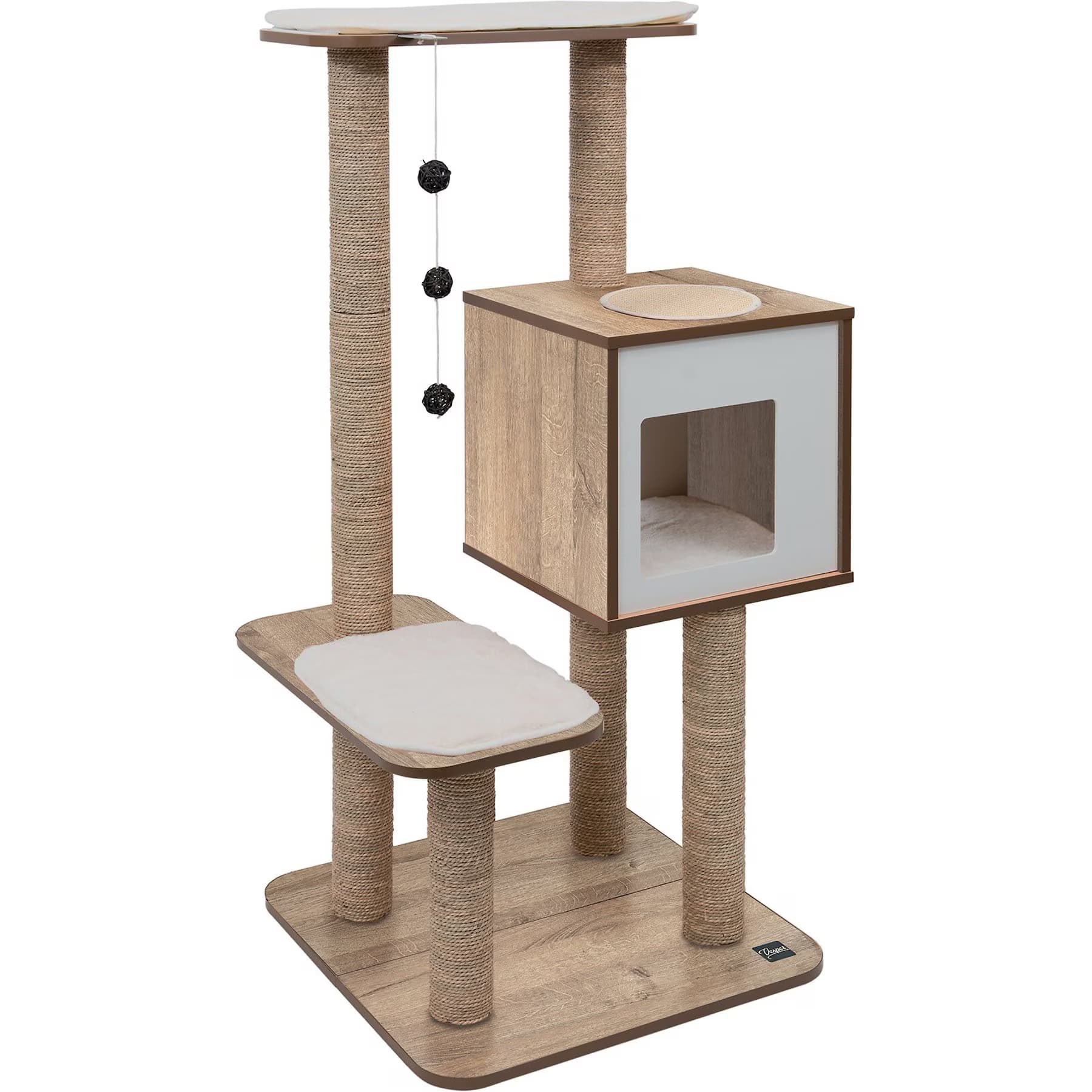 Vesper Vesper High Base 47.8-in Modern Cat Tree & Condo, Oak