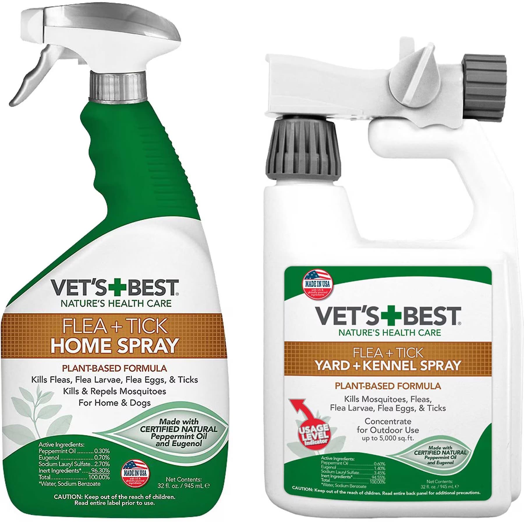 Vet's Best Vet’s Best Dog Flea + Tick Home Spray, 32-fl oz bottle + Vet’s Best Flea + Tick Yard & Kennel Spray for Dogs, 32-fl oz bottle