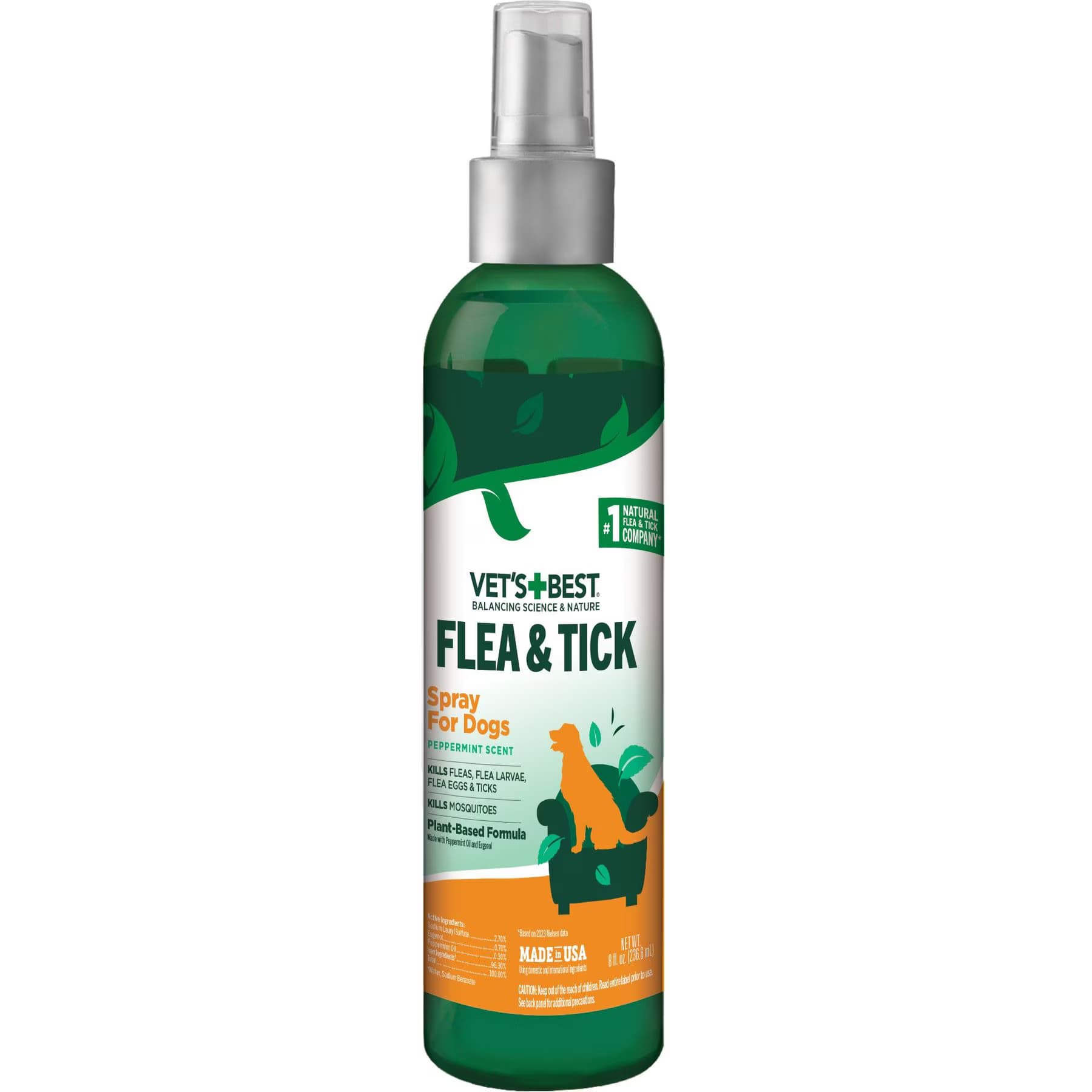 Vet's Best Vet’s Best Flea + Tick Natural Spray for Dogs, 8-fl oz bottle