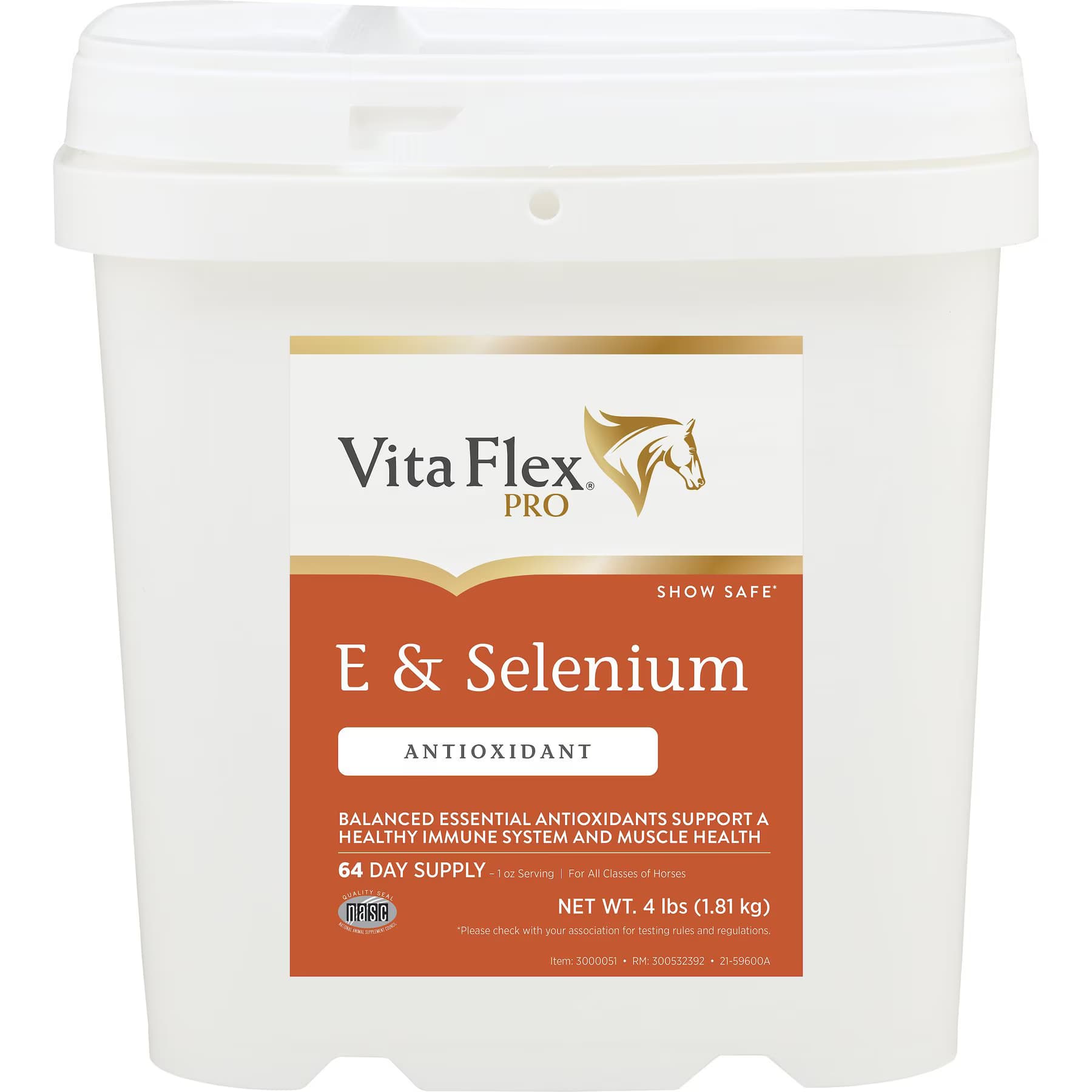 Vita Flex Pro Vita Flex Pro E & Selenium Vitamin E Powder Horse Supplement, 4-lb bucket