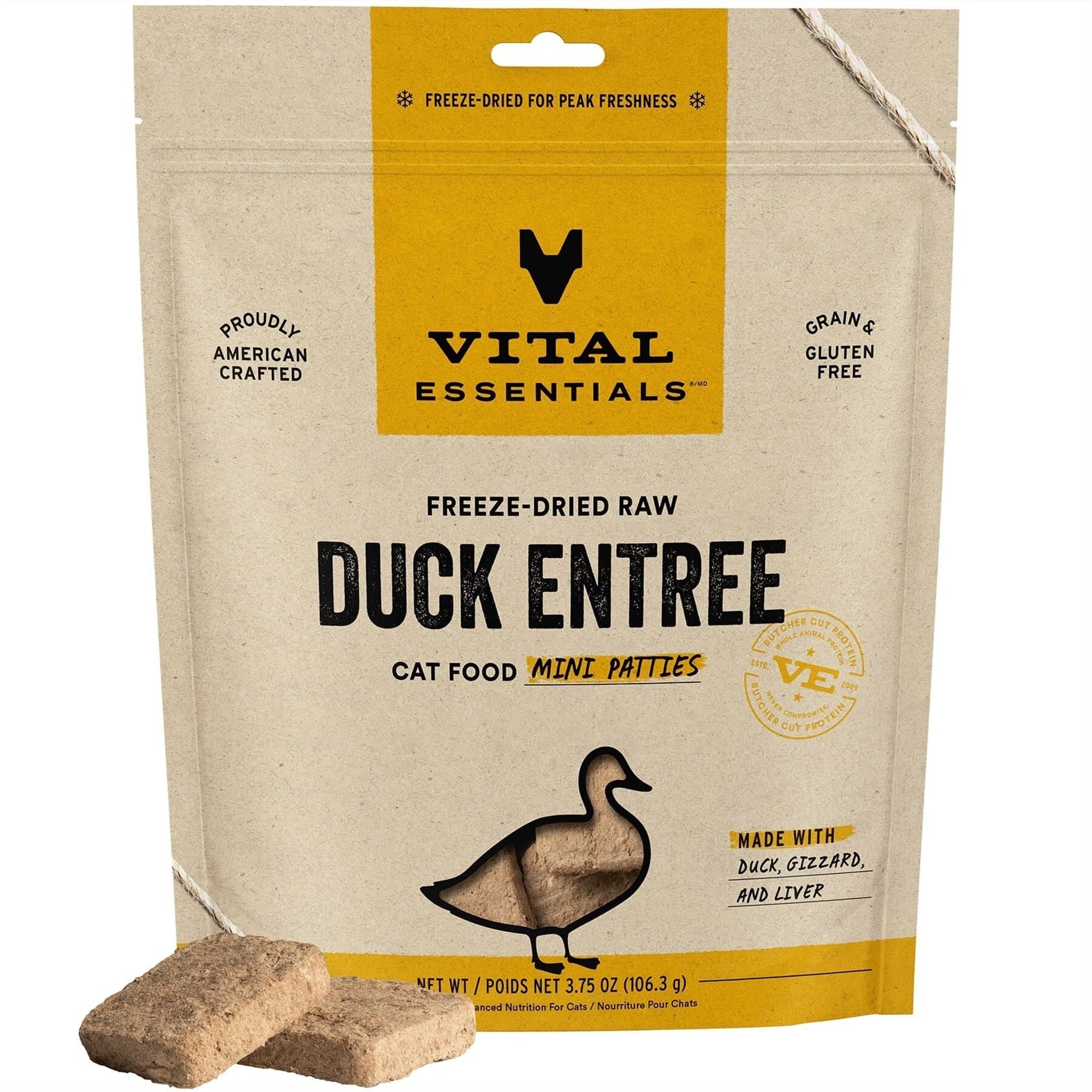 Vital Essentials Mini Patties Raw Duck Entree Freeze-Dried Cat Food — view 3