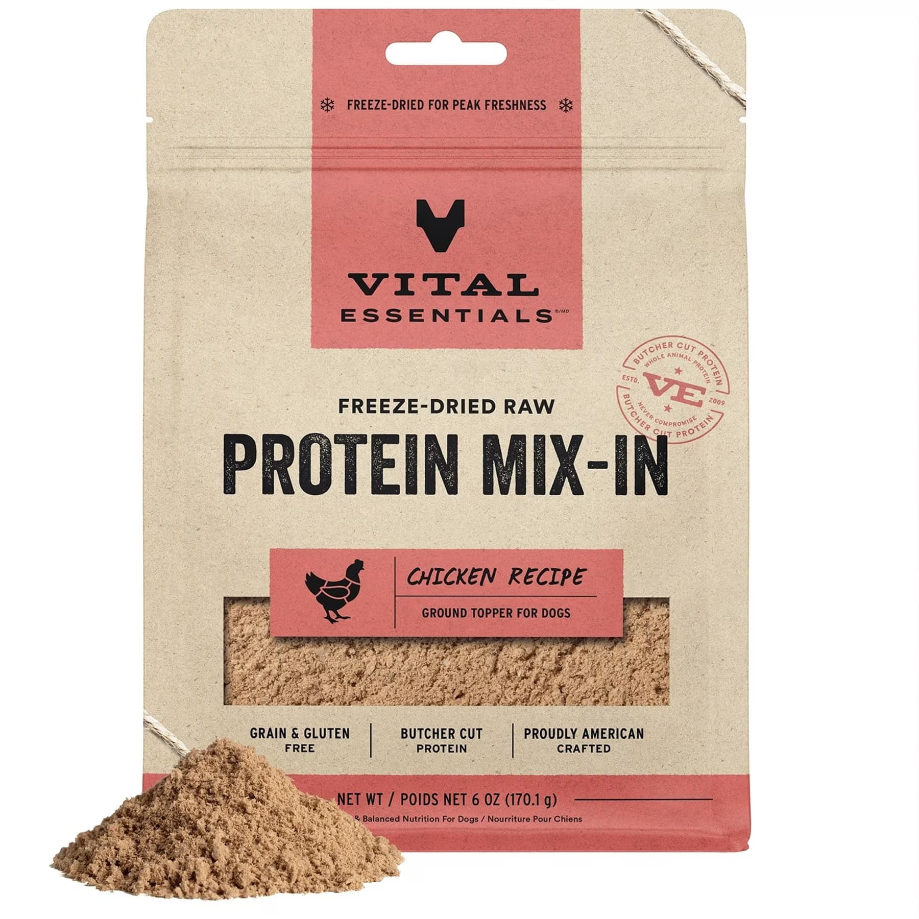Vital Essentials Vital Essentials Ground Raw Chicken Entree Freeze-Dried Dog Food Topper