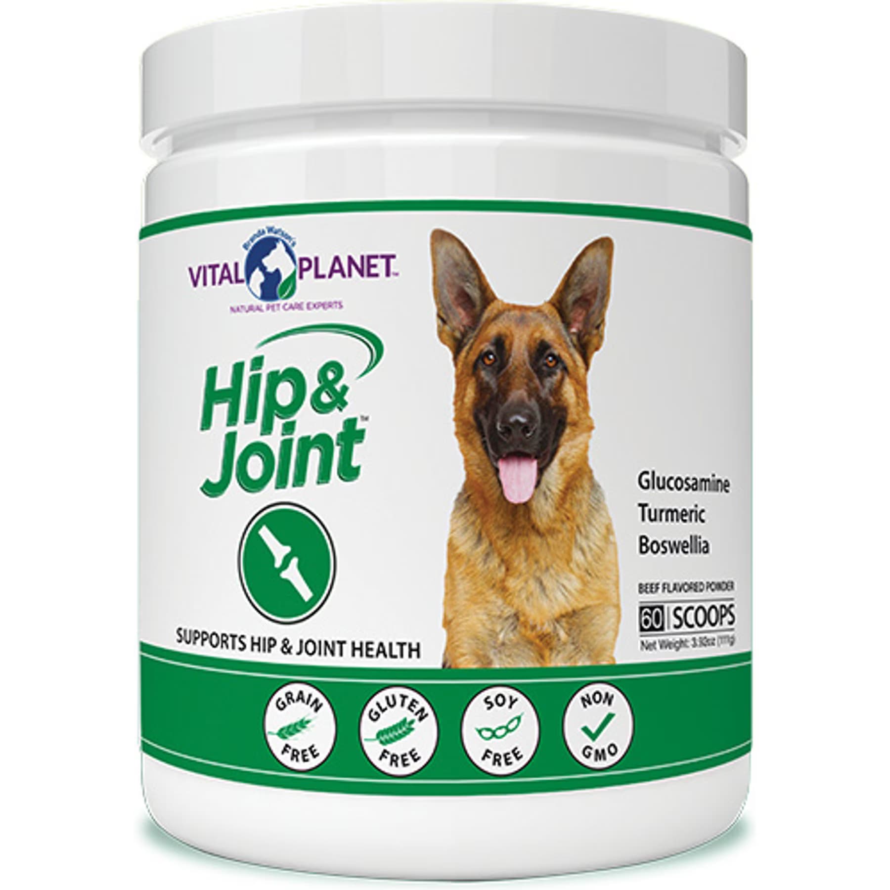 Vital Planet Vital Planet Hip & Joint Beef Flavor Powder Dog Supplement, 3.9-oz jar